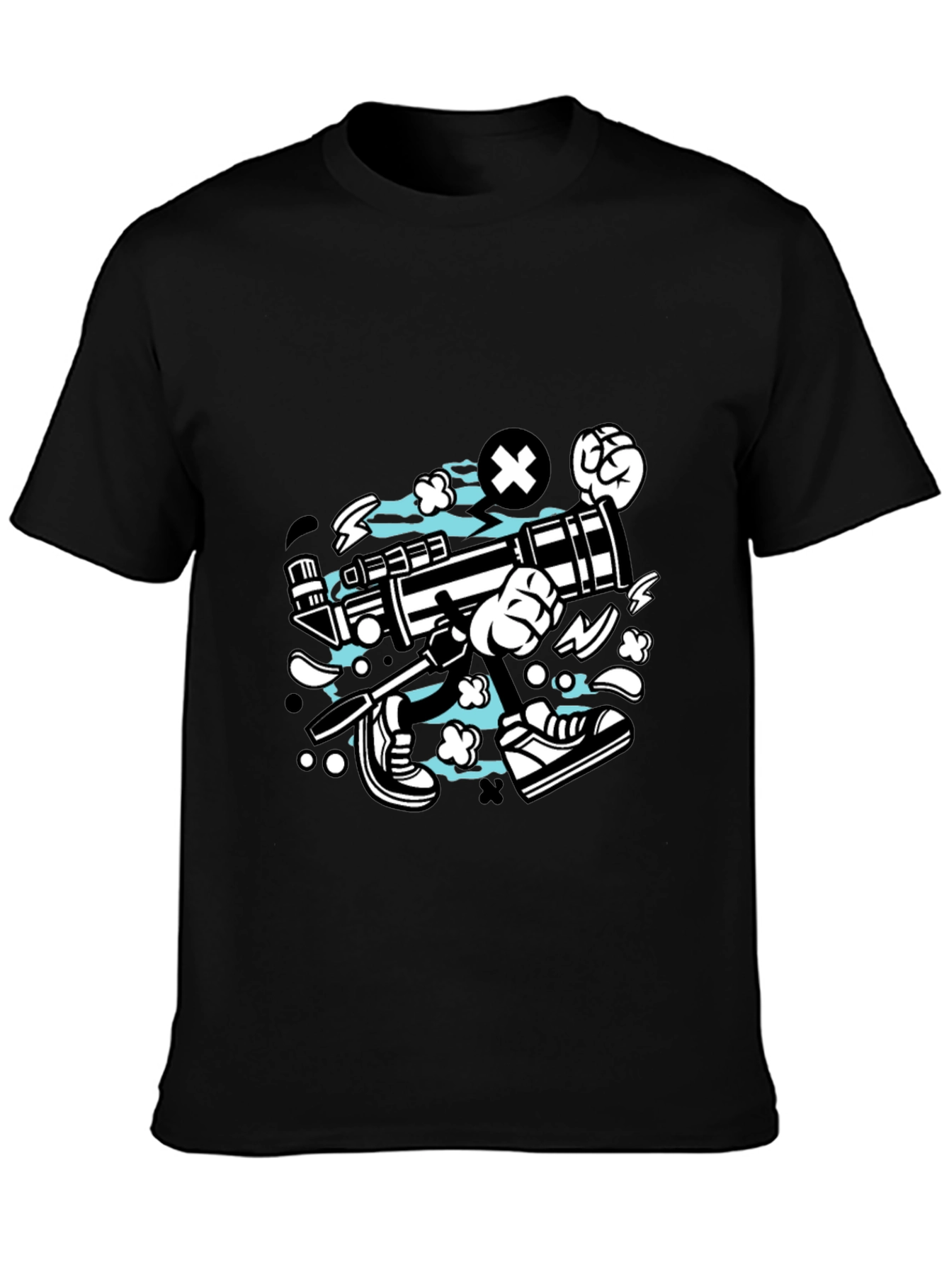 Cartoon Graphic Black T-Shirt