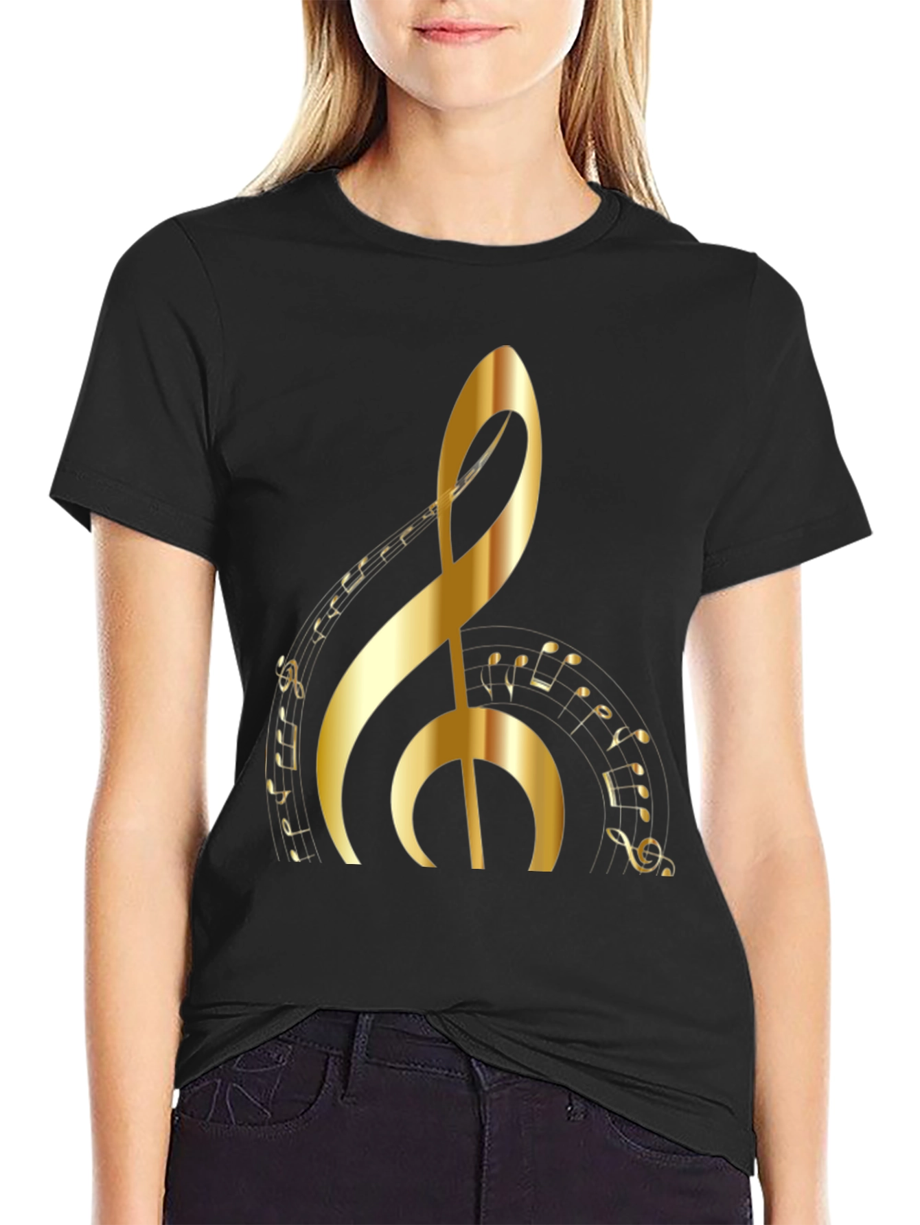 Golden Clef Music Note T-Shirt