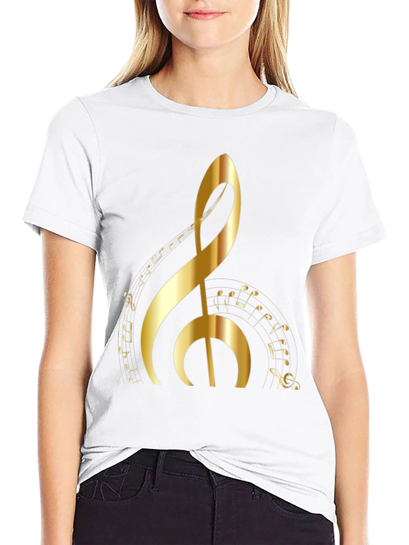 Golden Clef Music Note T-Shirt