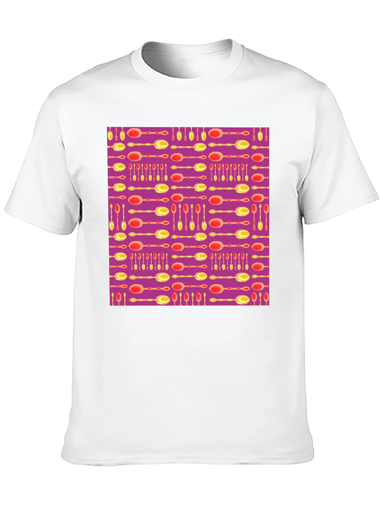 Funky Spoon Print Black T-Shirt