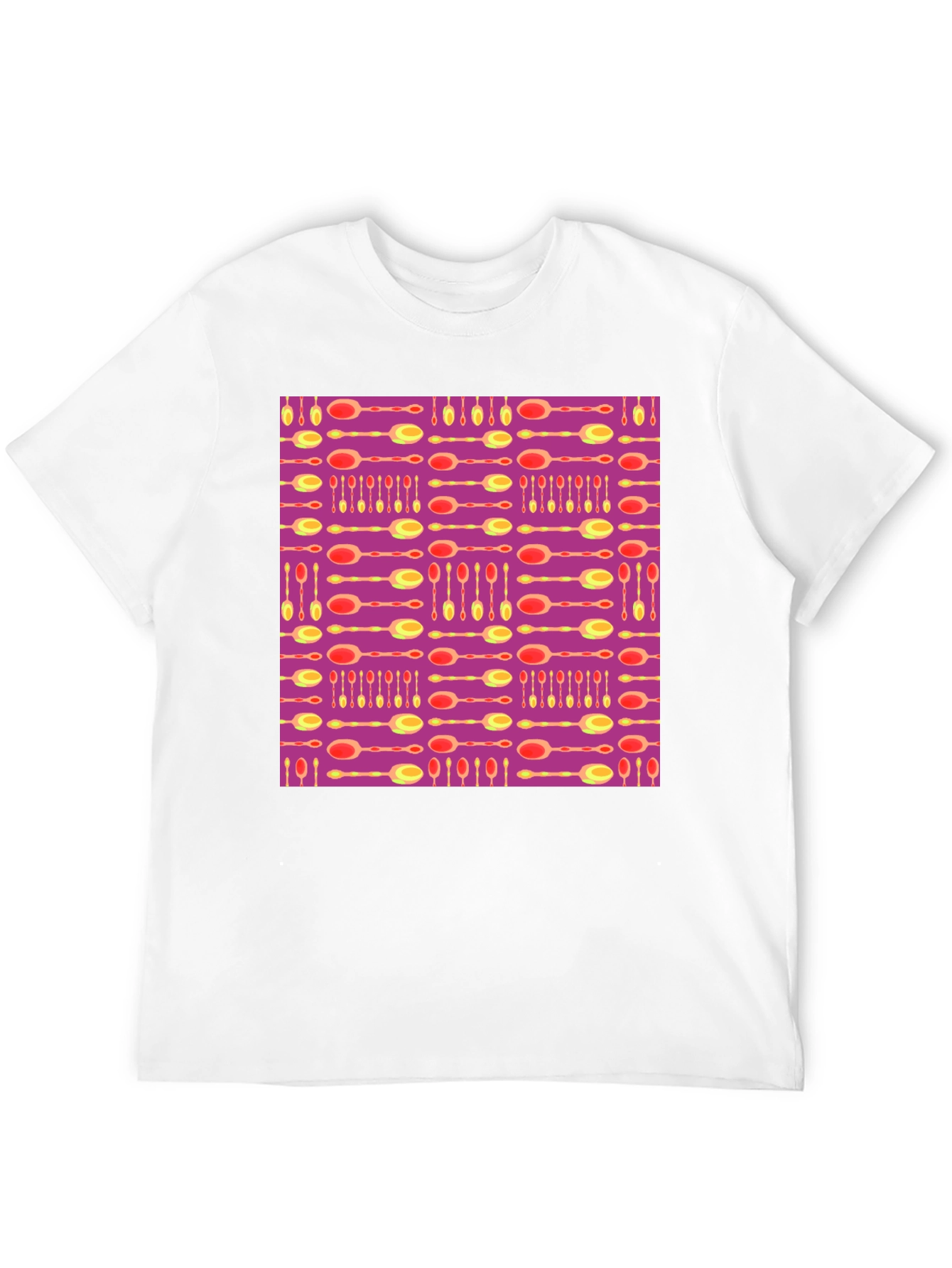 Funky Spoon Print Black T-Shirt