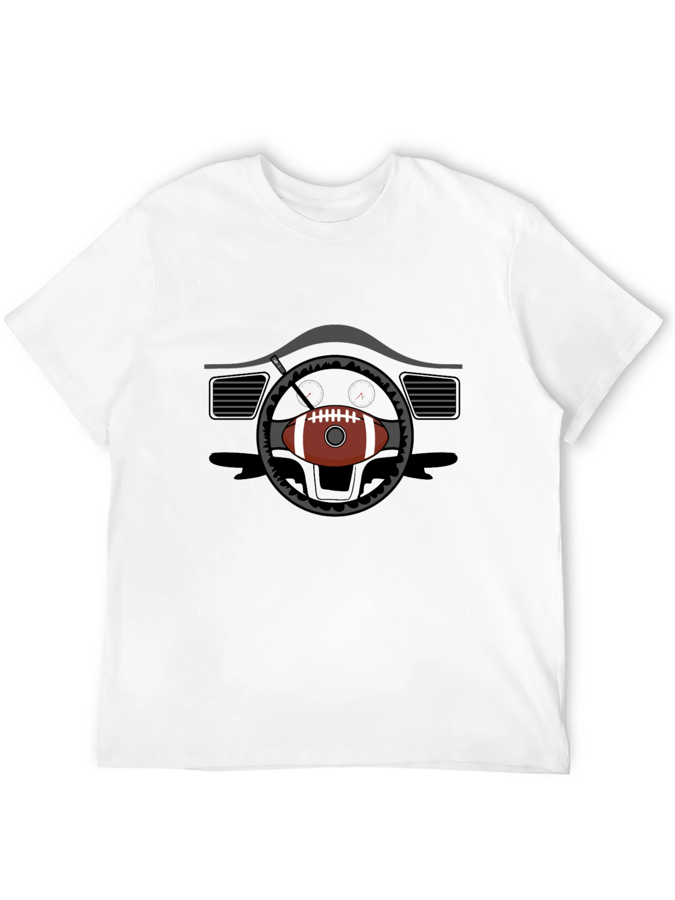 Football Steering Wheel Graphic Tee