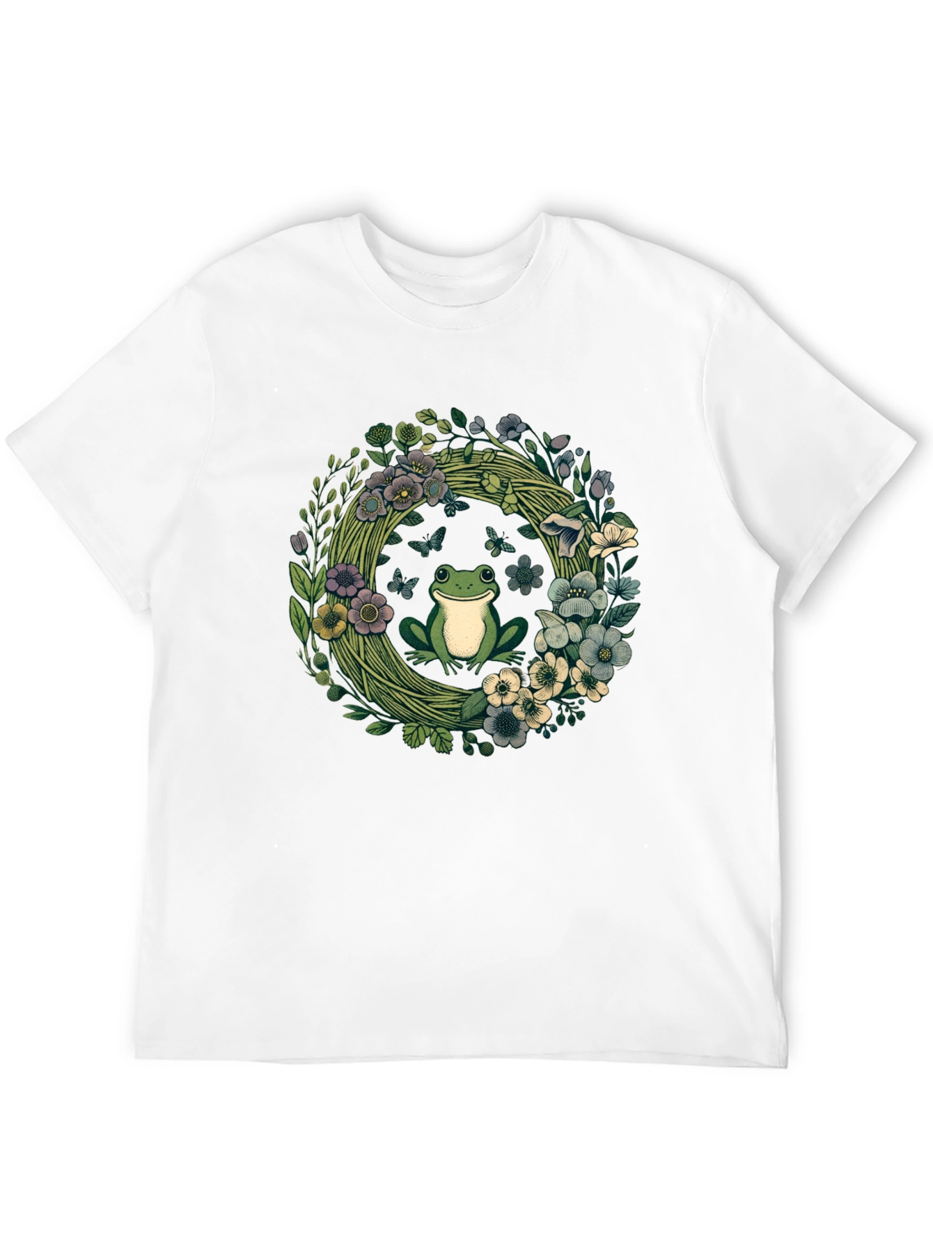 Frog Floral Wreath Graphic Tee