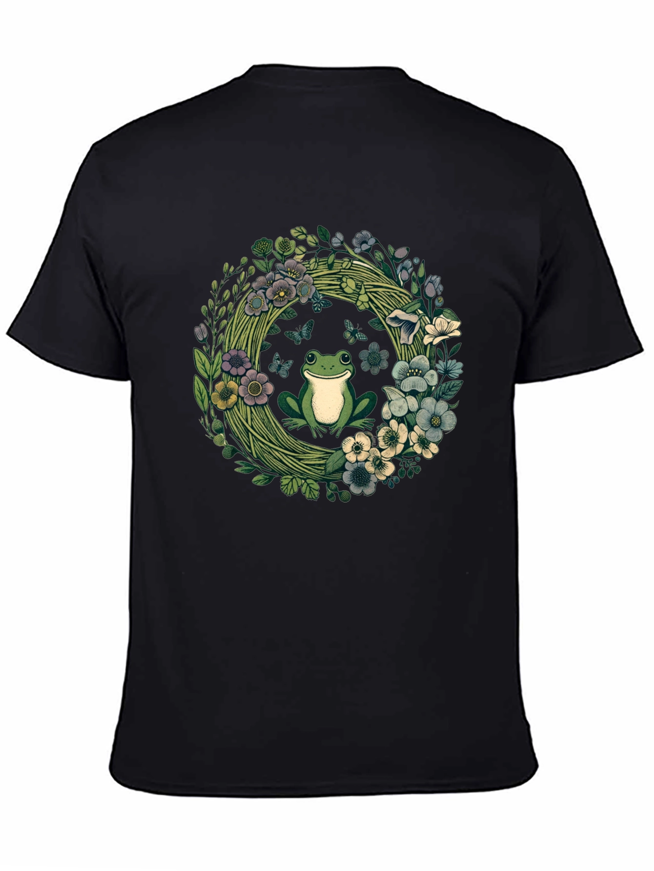 Frog Floral Wreath Graphic Tee