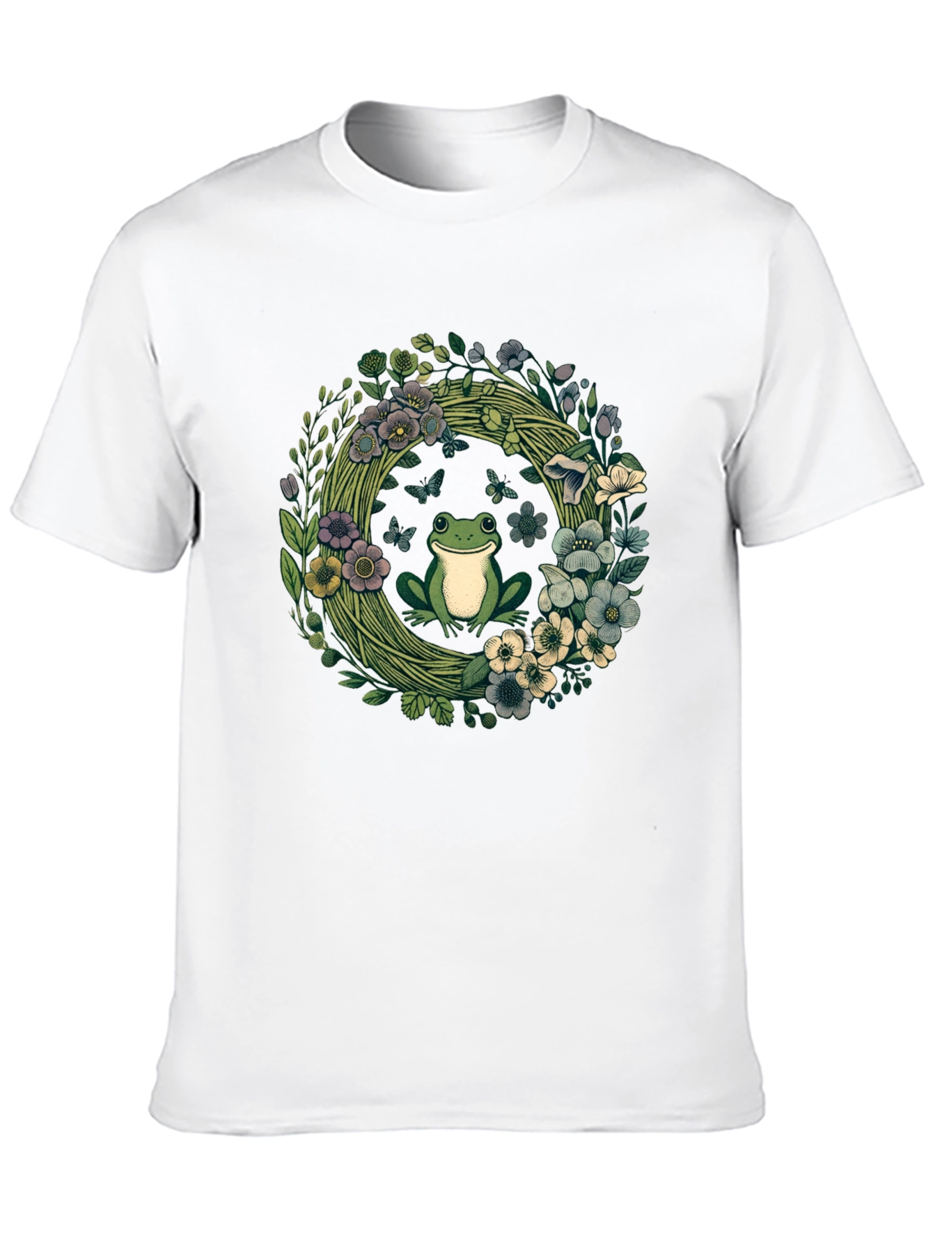 Frog Floral Wreath Graphic Tee