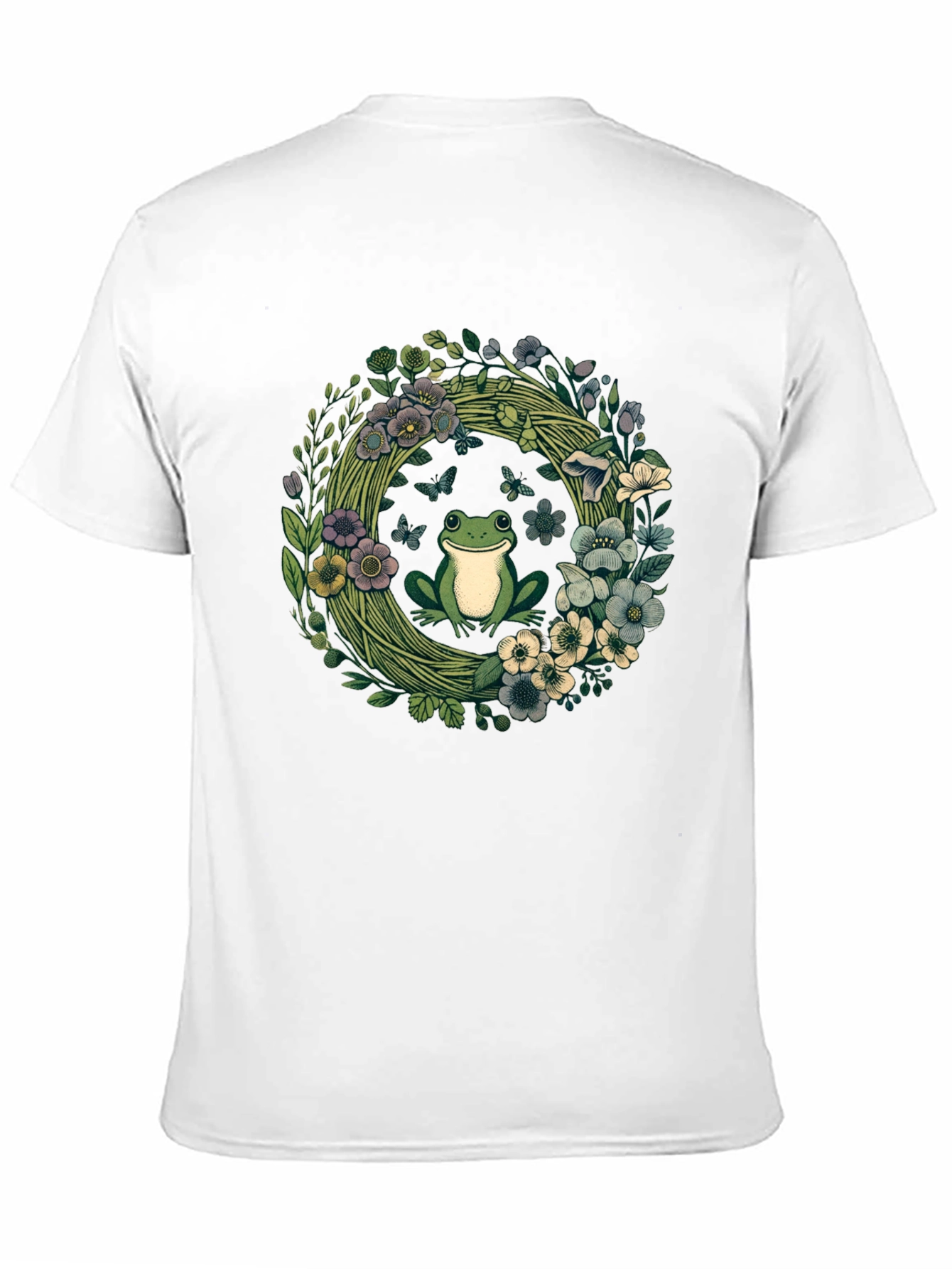 Frog Floral Wreath Graphic Tee