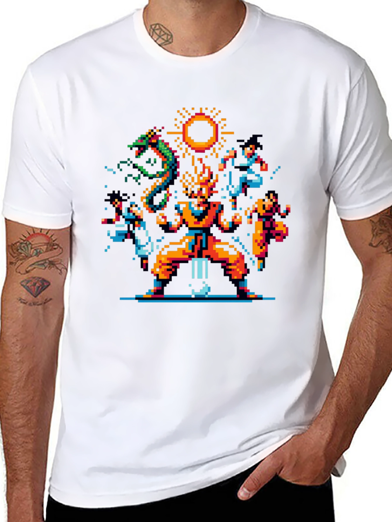 Retro 8-Bit Anime Graphic T-Shirt