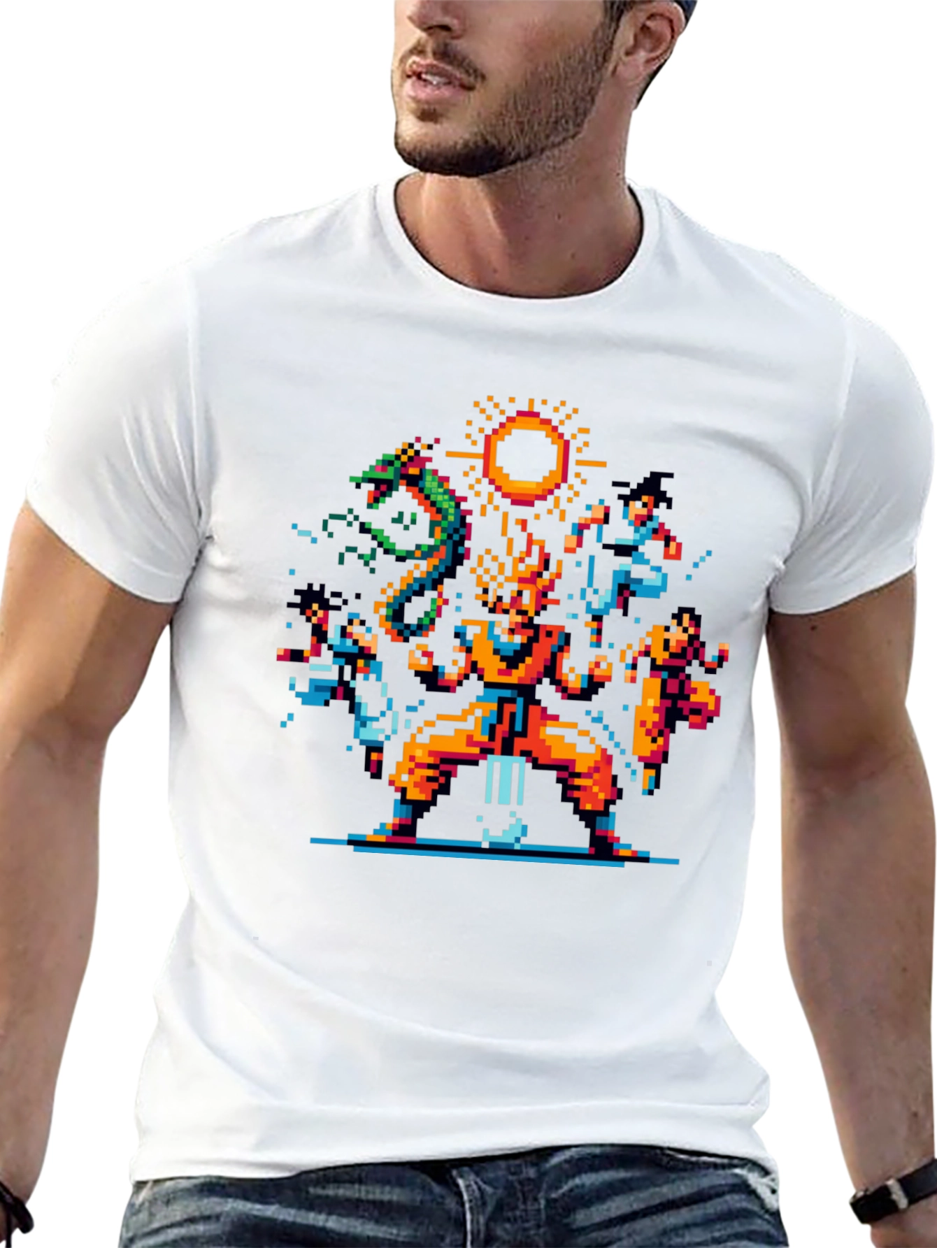 Retro 8-Bit Anime Graphic T-Shirt