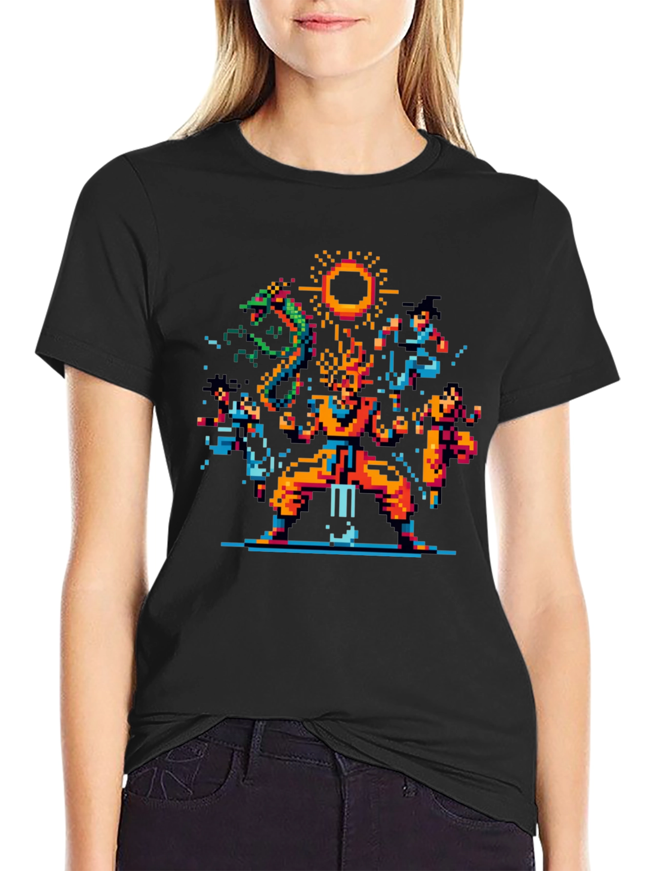 Retro 8-Bit Anime Graphic T-Shirt