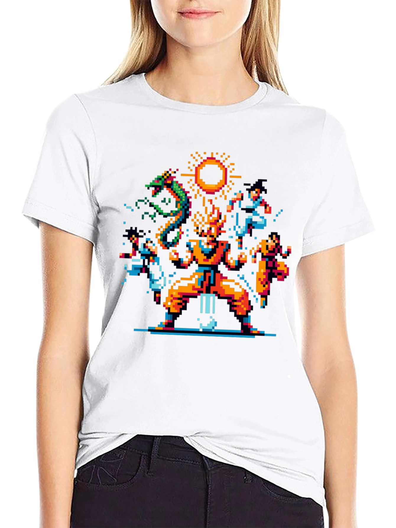Retro 8-Bit Anime Graphic T-Shirt