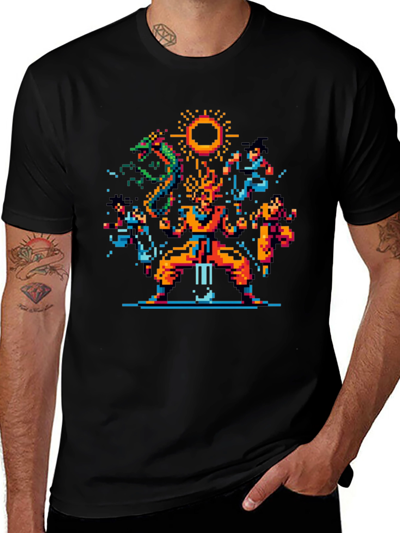 Retro 8-Bit Anime Graphic T-Shirt