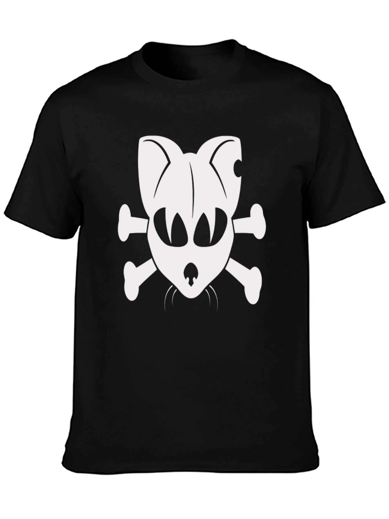 Skull Cat & Crossbones Black T-Shirt