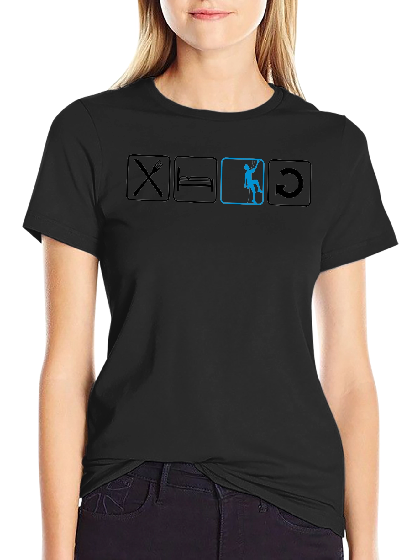 Eat Sleep Climb Repeat Black T-Shirt