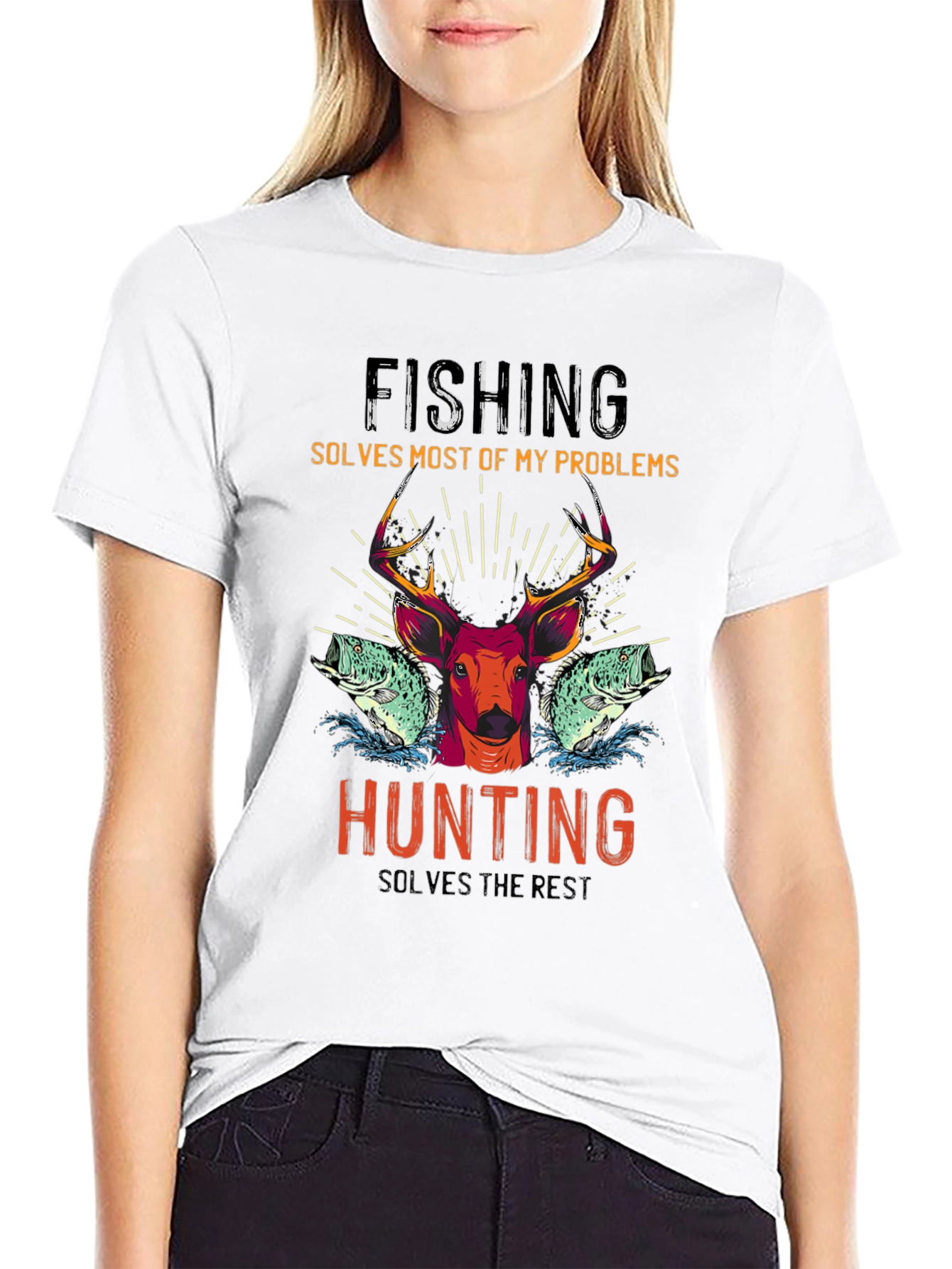 Fishing & Hunting T-Shirt - Solves Problems