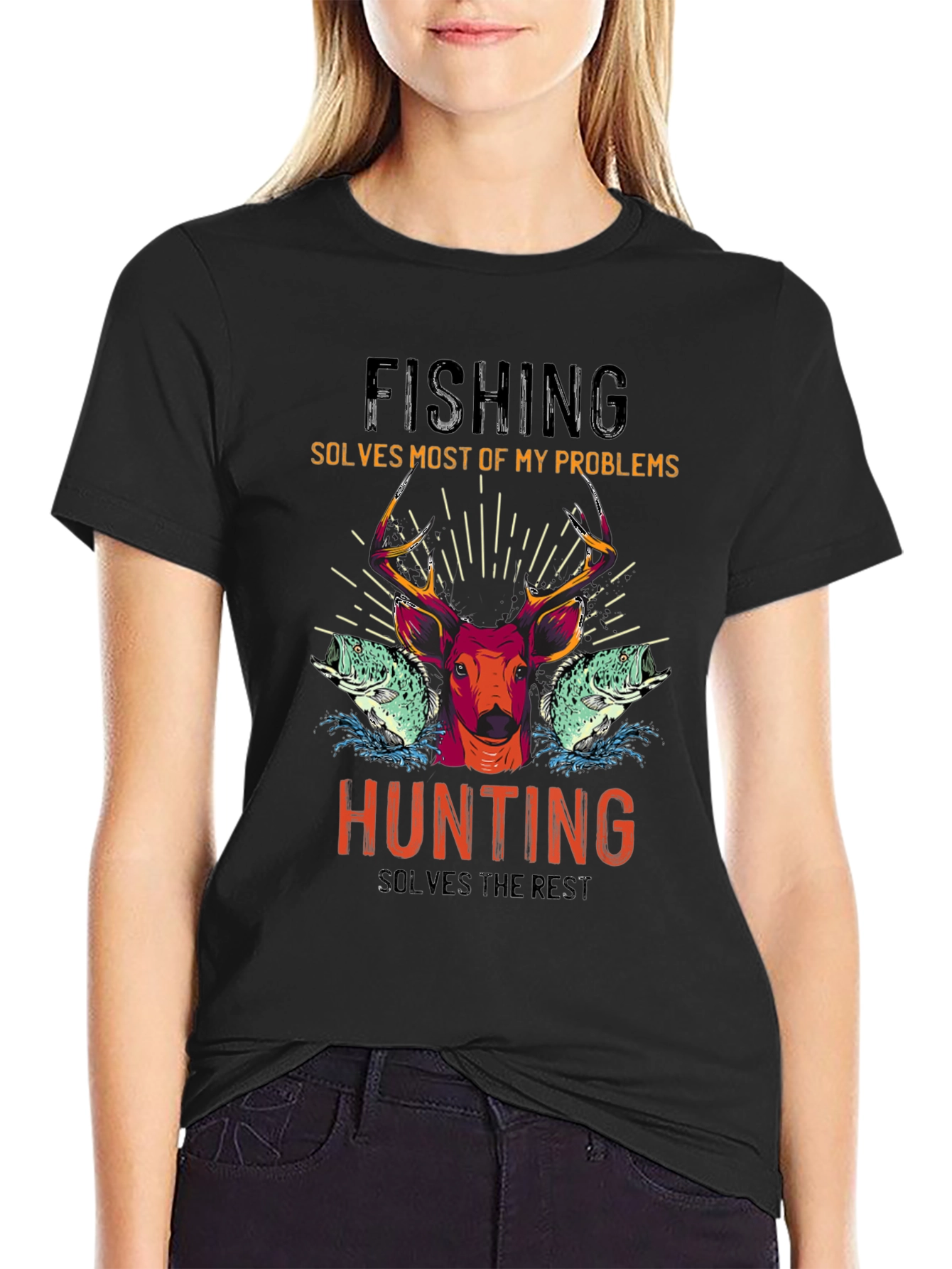 Fishing & Hunting T-Shirt - Solves Problems