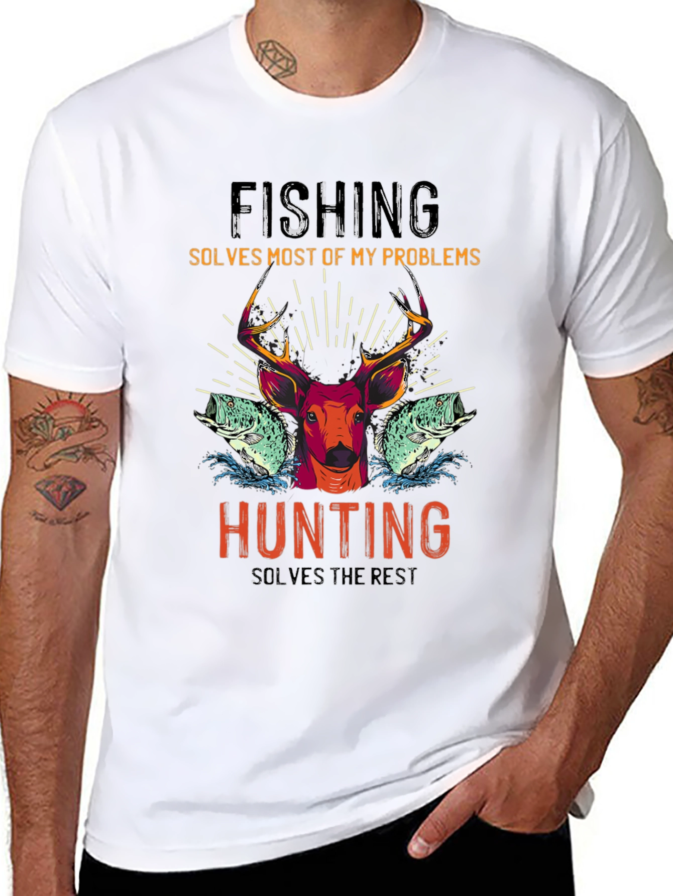 Fishing & Hunting T-Shirt - Solves Problems