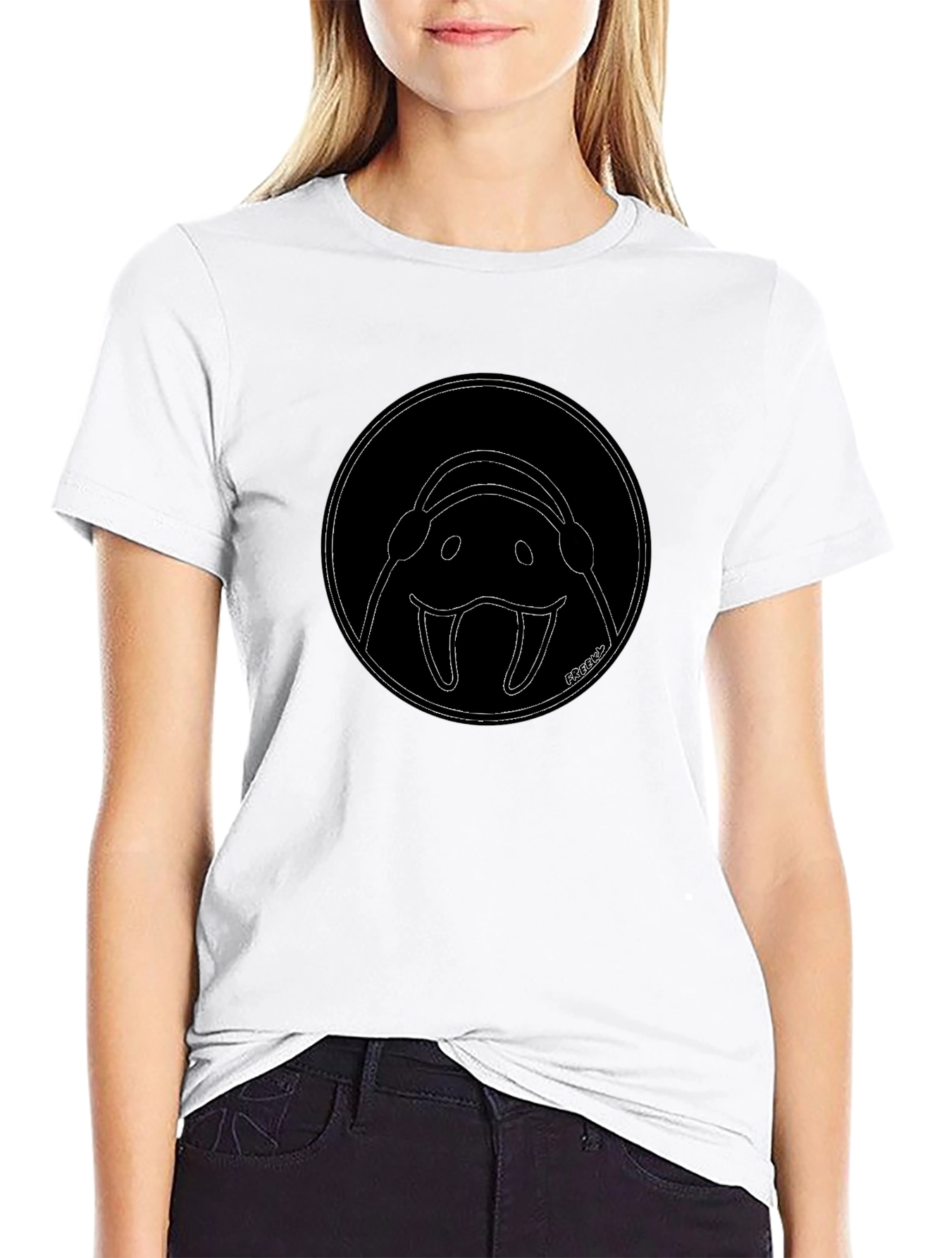 Walrus Headphones Graphic Tee - Black