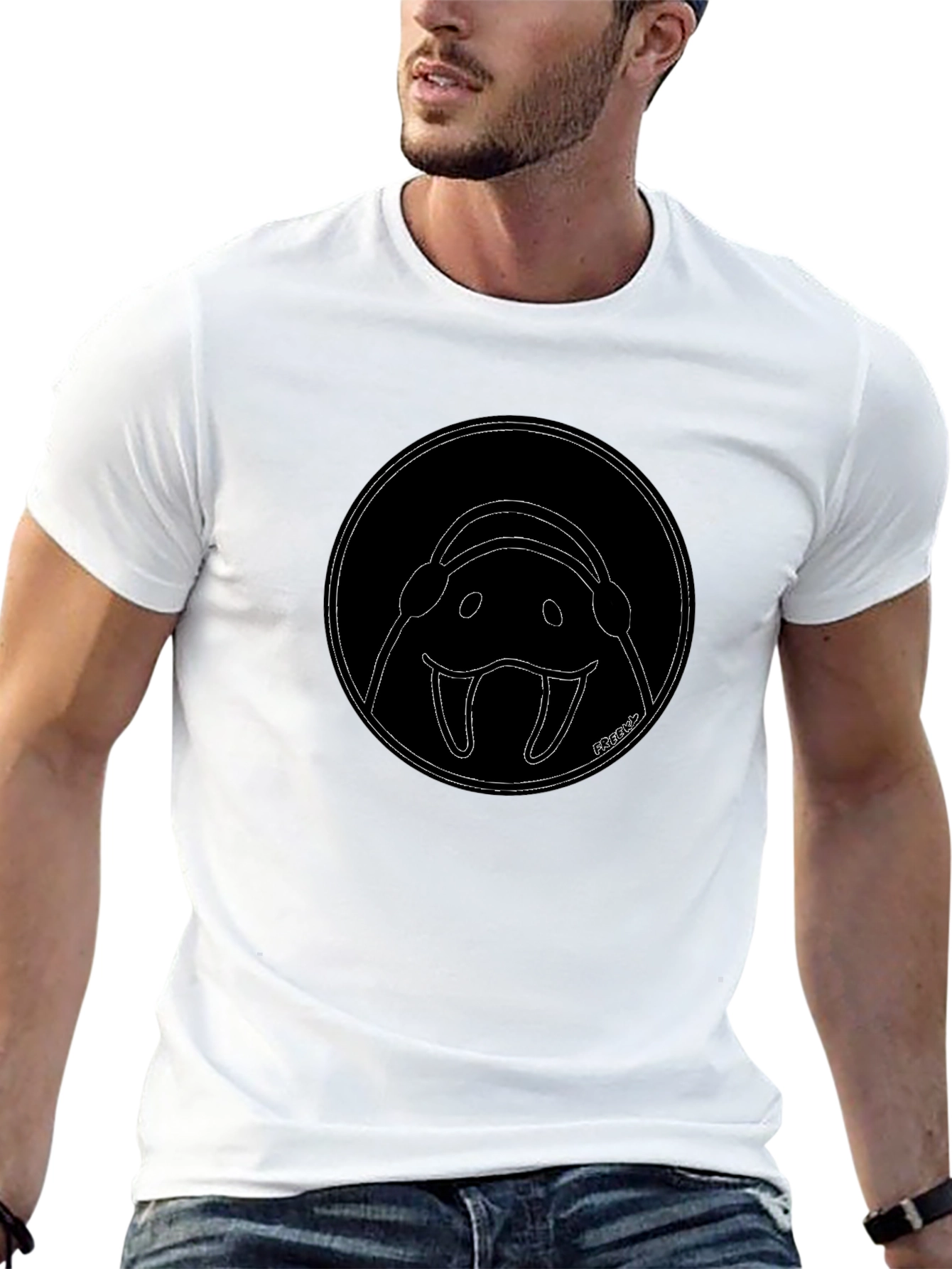 Walrus Headphones Graphic Tee - Black