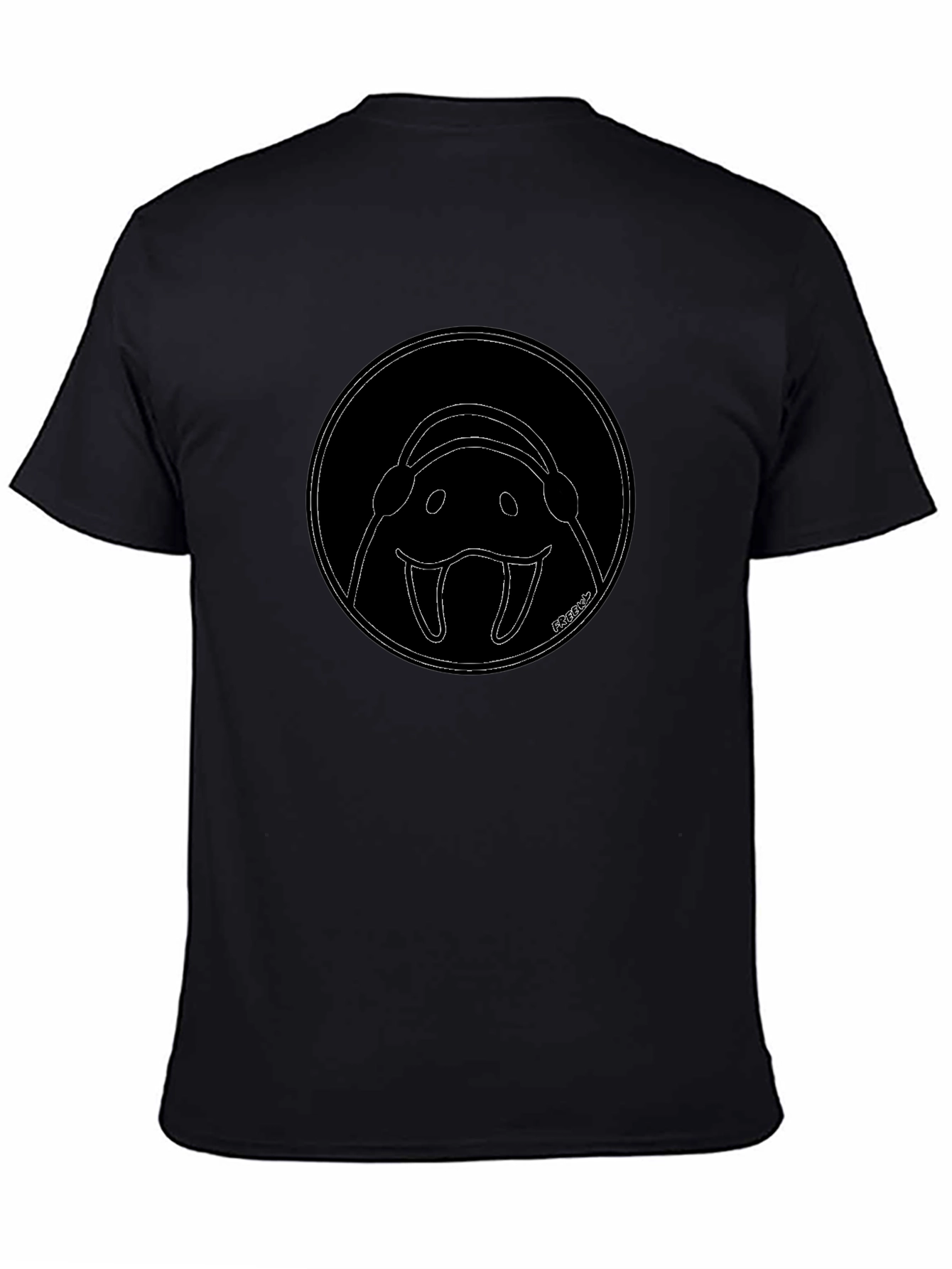 Walrus Headphones Graphic Tee - Black