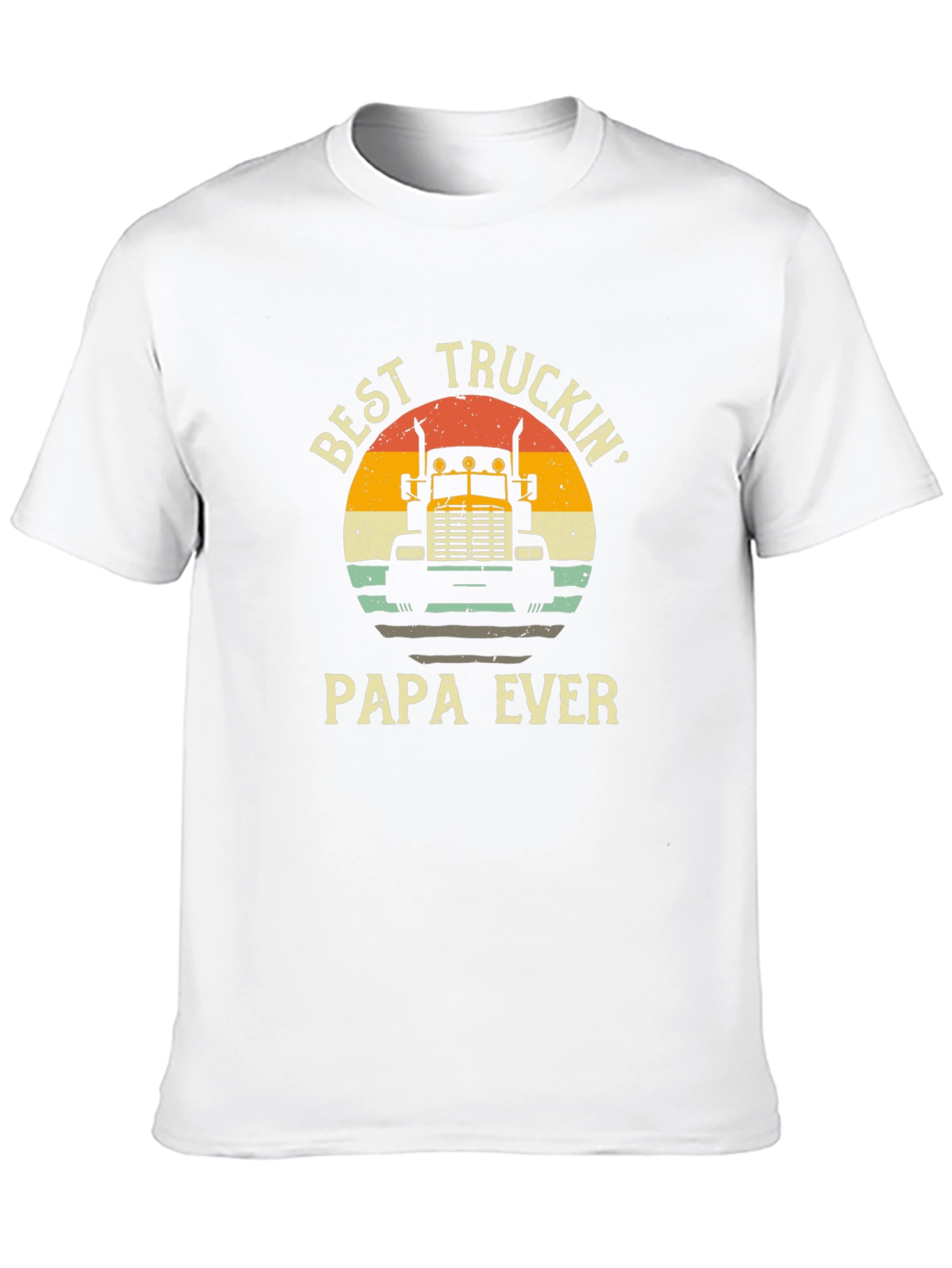 Best Truckin Papa Ever Black T-Shirt