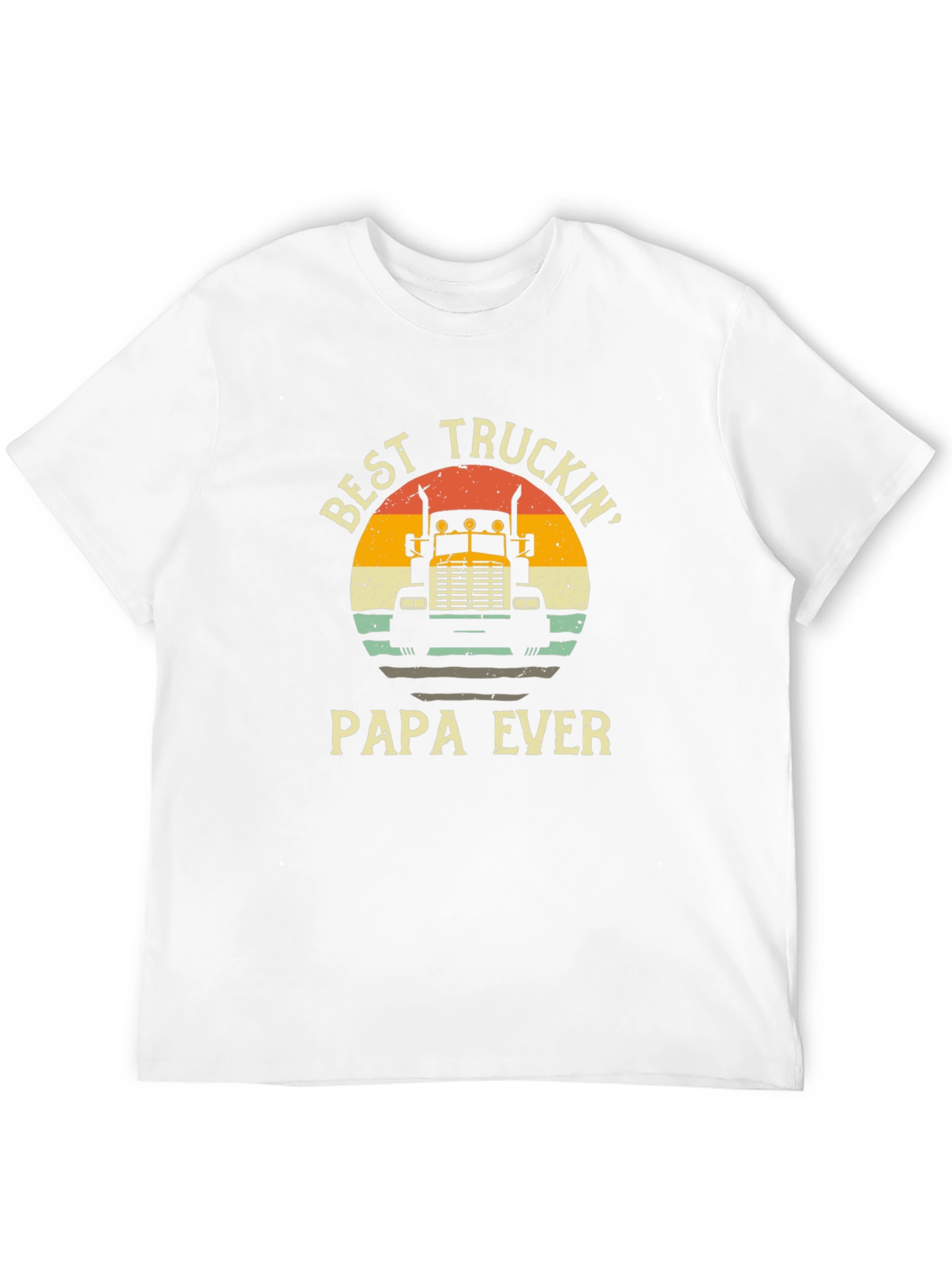 Best Truckin Papa Ever Black T-Shirt