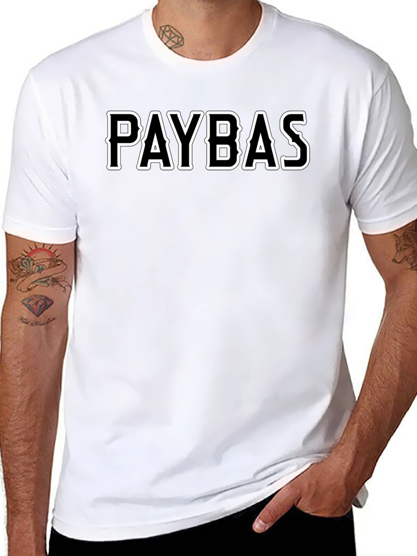 PAYBAS Black Graphic Tee - Casual Style