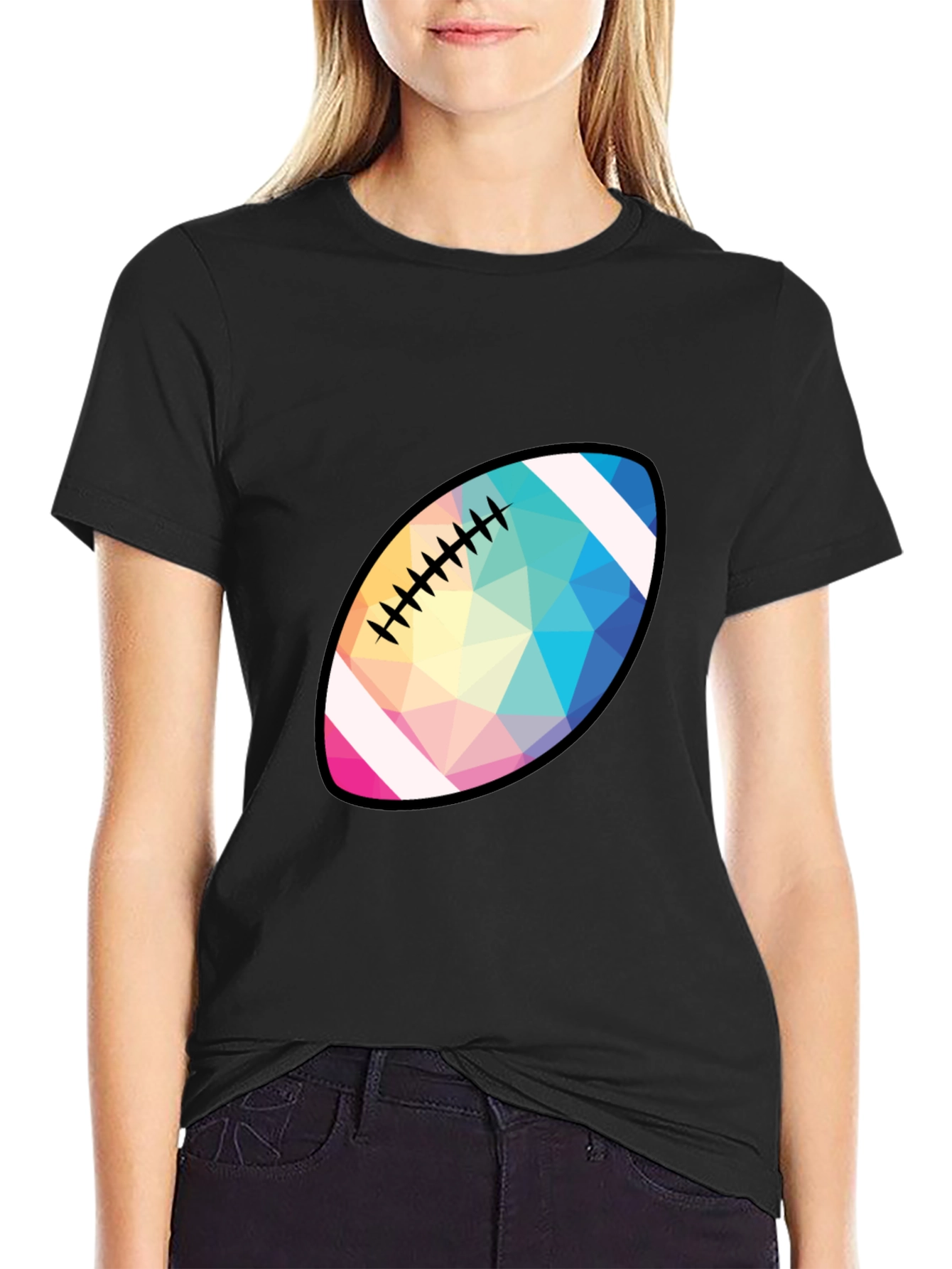 Geometric Football Graphic T-Shirt