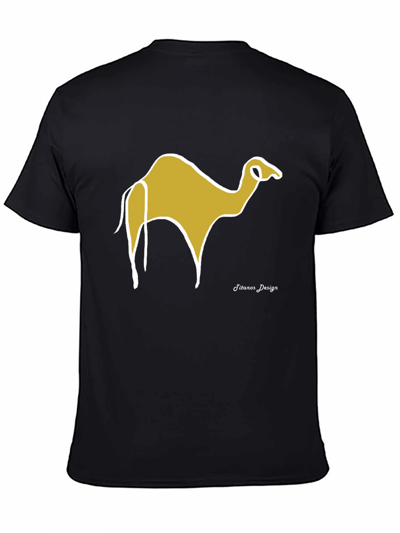 Camel Graphic Tee - Black Cotton Casual