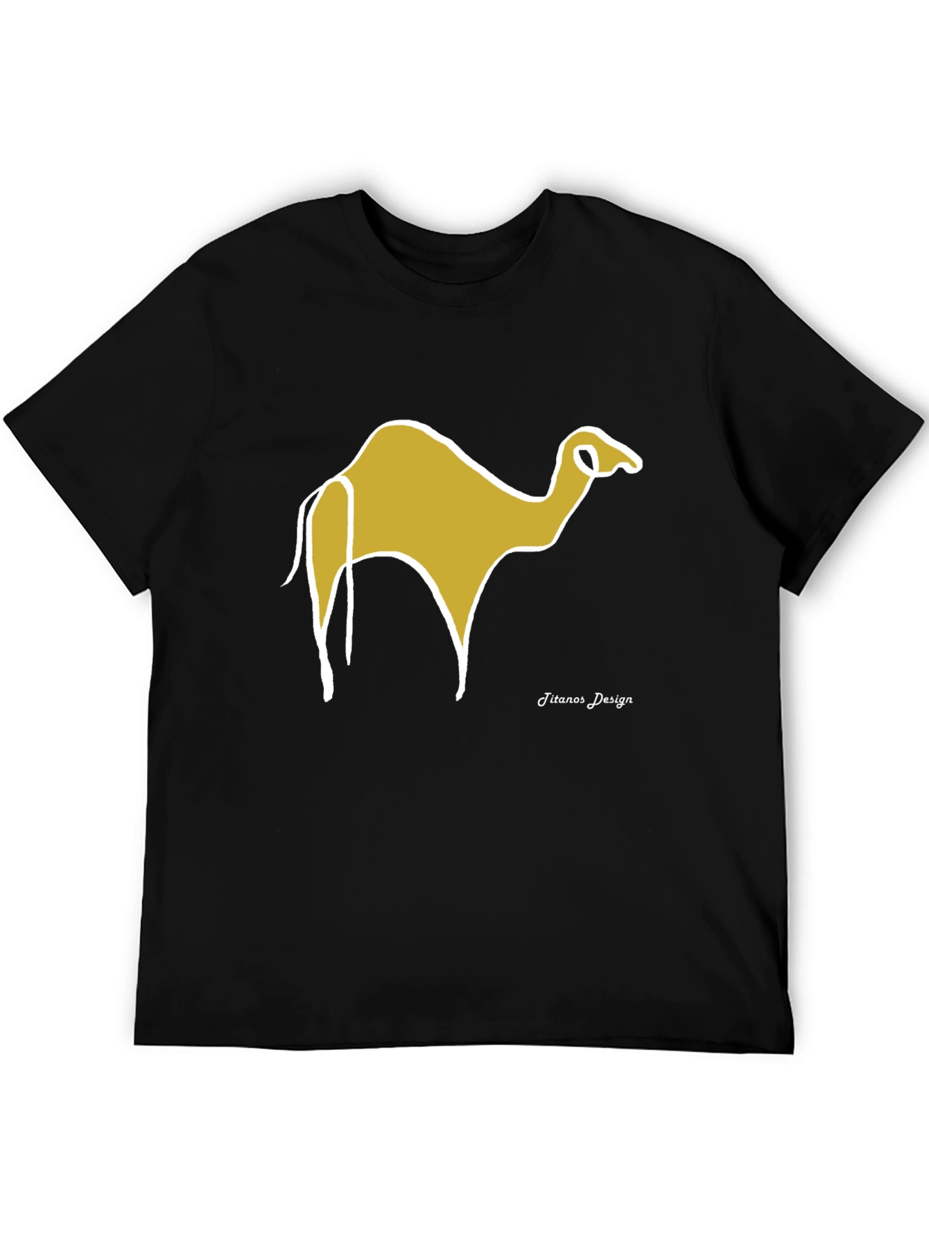 Camel Graphic Tee - Black Cotton Casual