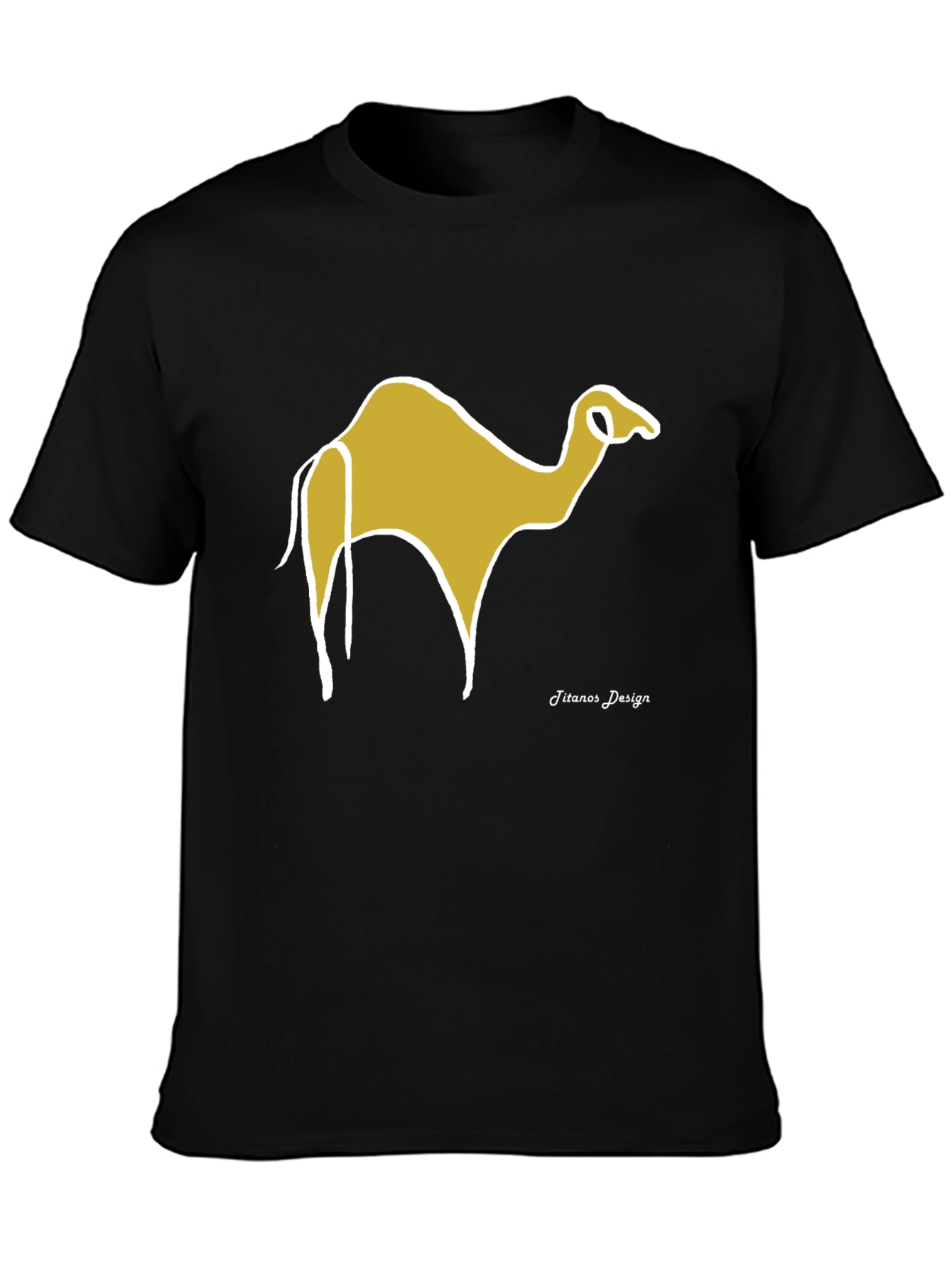 Camel Graphic Tee - Black Cotton Casual
