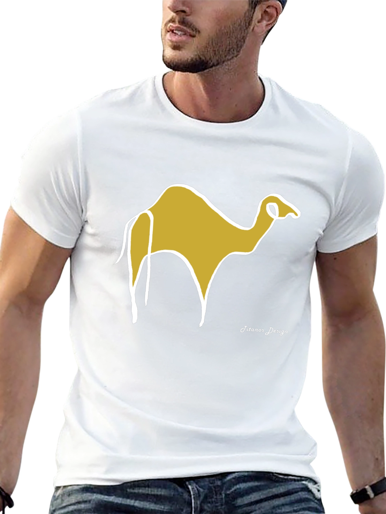 Camel Graphic Tee - Black Cotton Casual