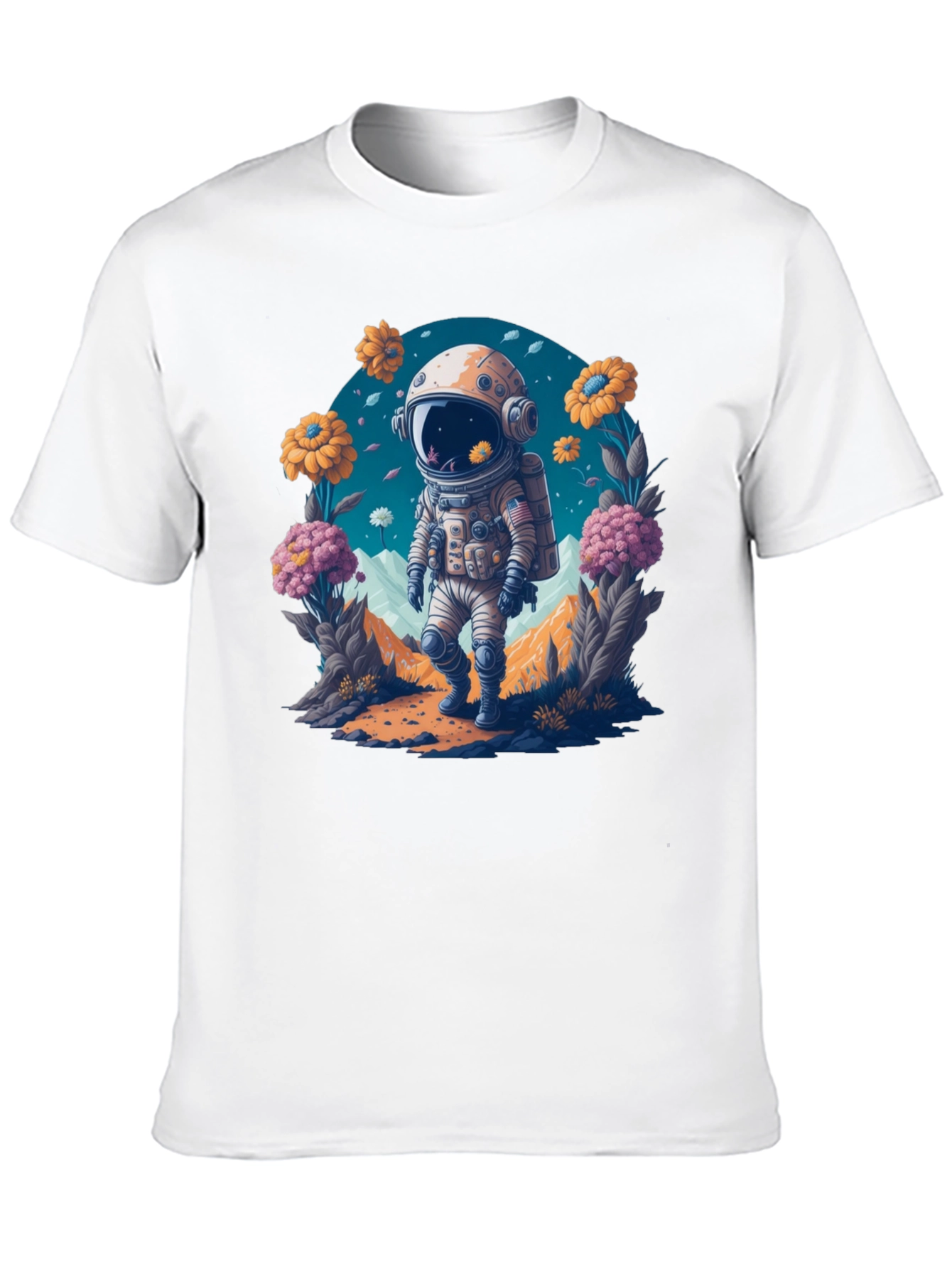Astronaut in Bloom T-Shirt - Space Adventure Apparel