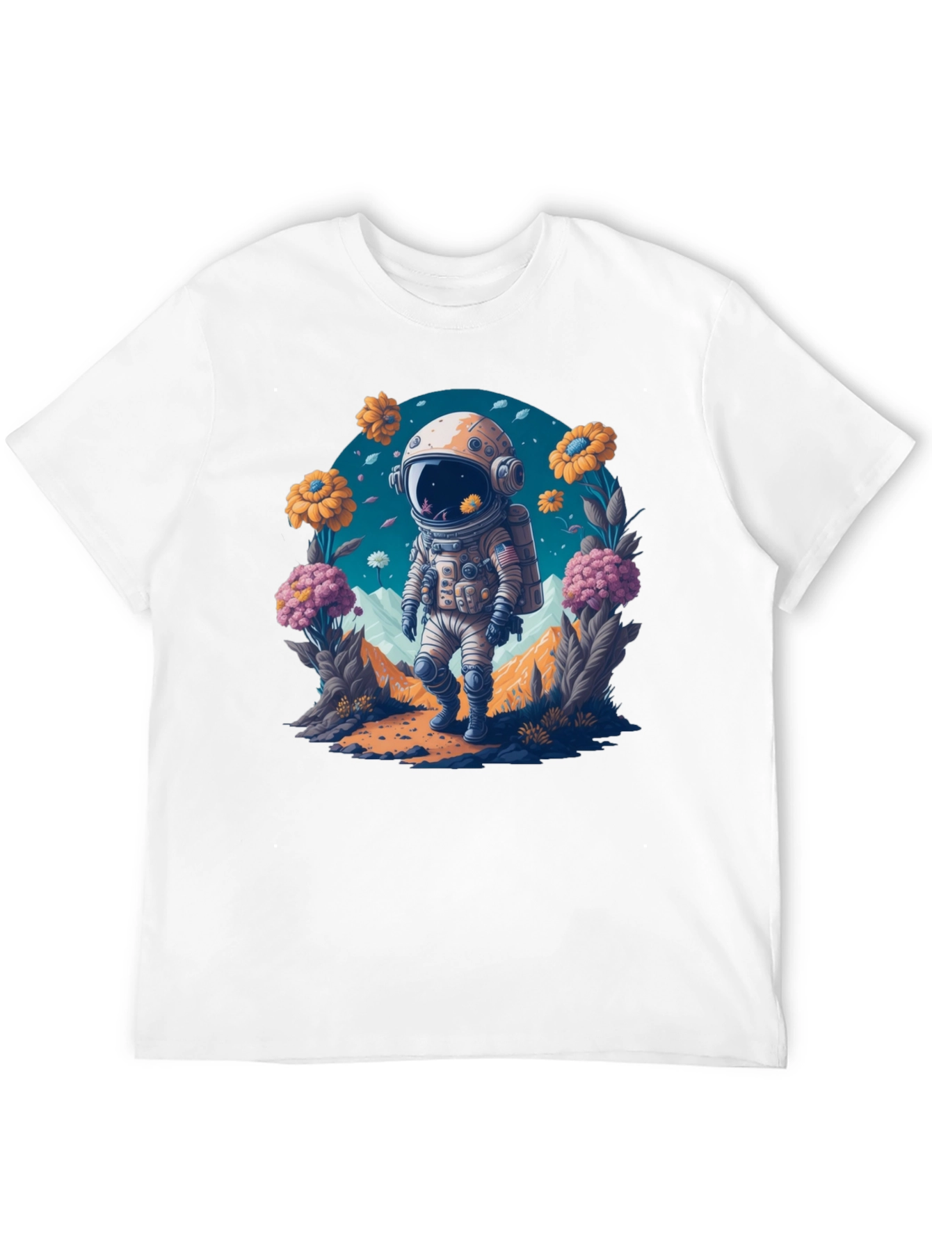 Astronaut in Bloom T-Shirt - Space Adventure Apparel