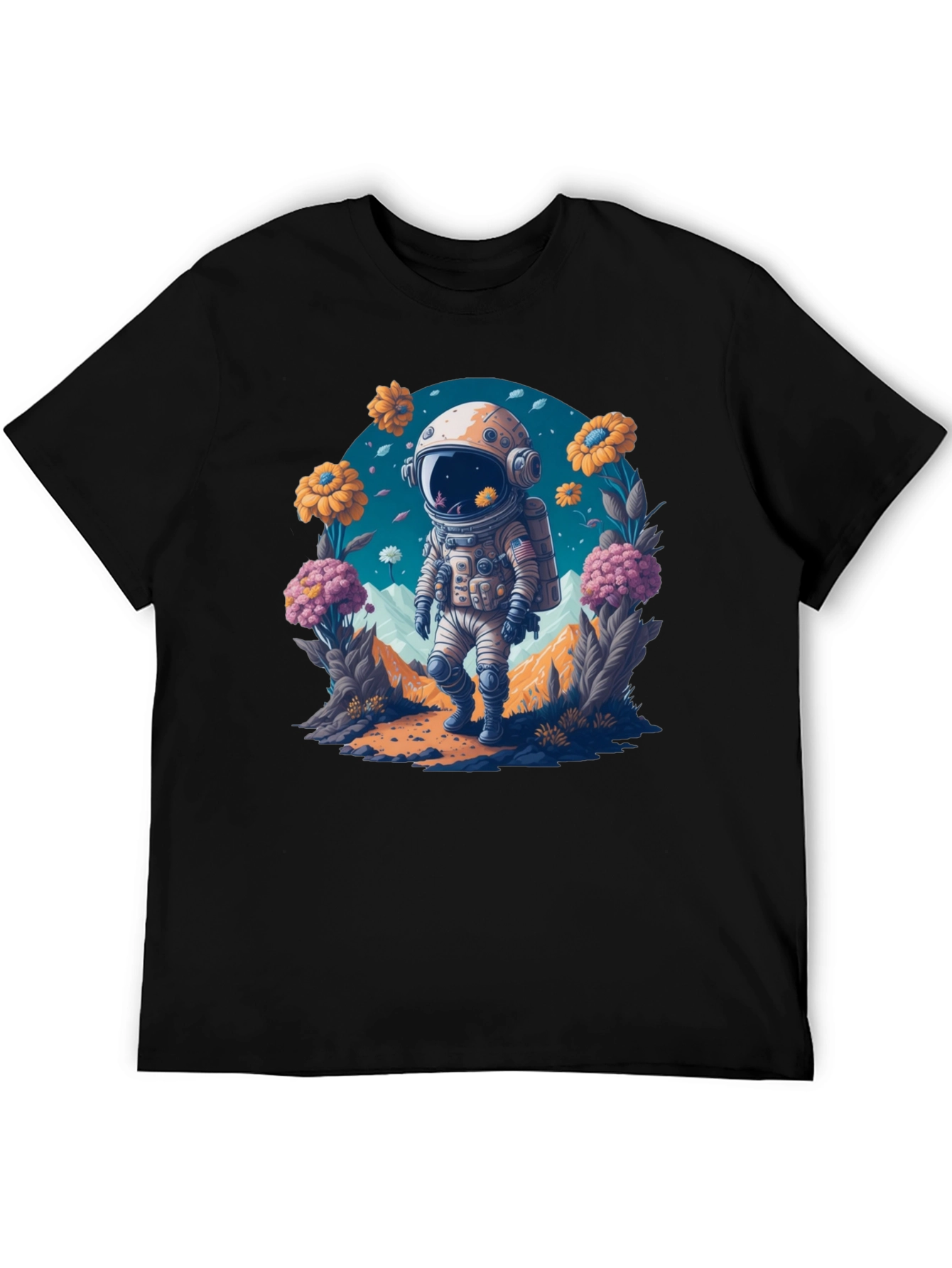 Astronaut in Bloom T-Shirt - Space Adventure Apparel