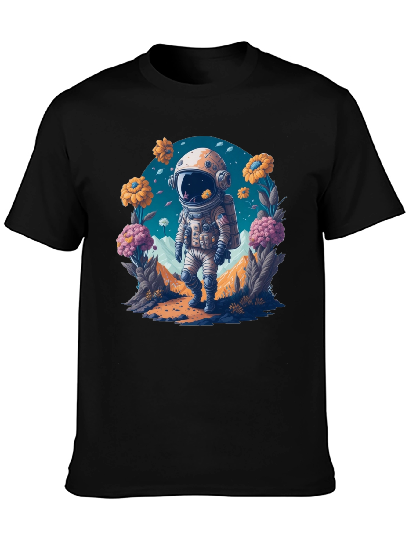 Astronaut in Bloom T-Shirt - Space Adventure Apparel