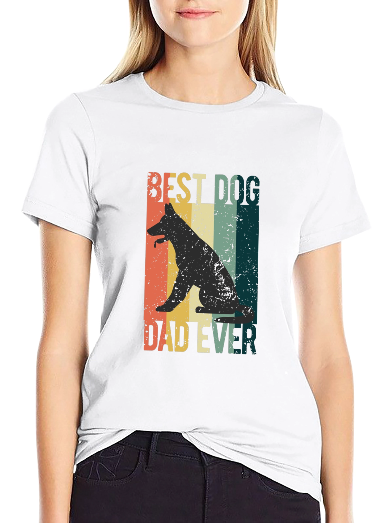 Best Dog Dad Ever Graphic Tee - Black