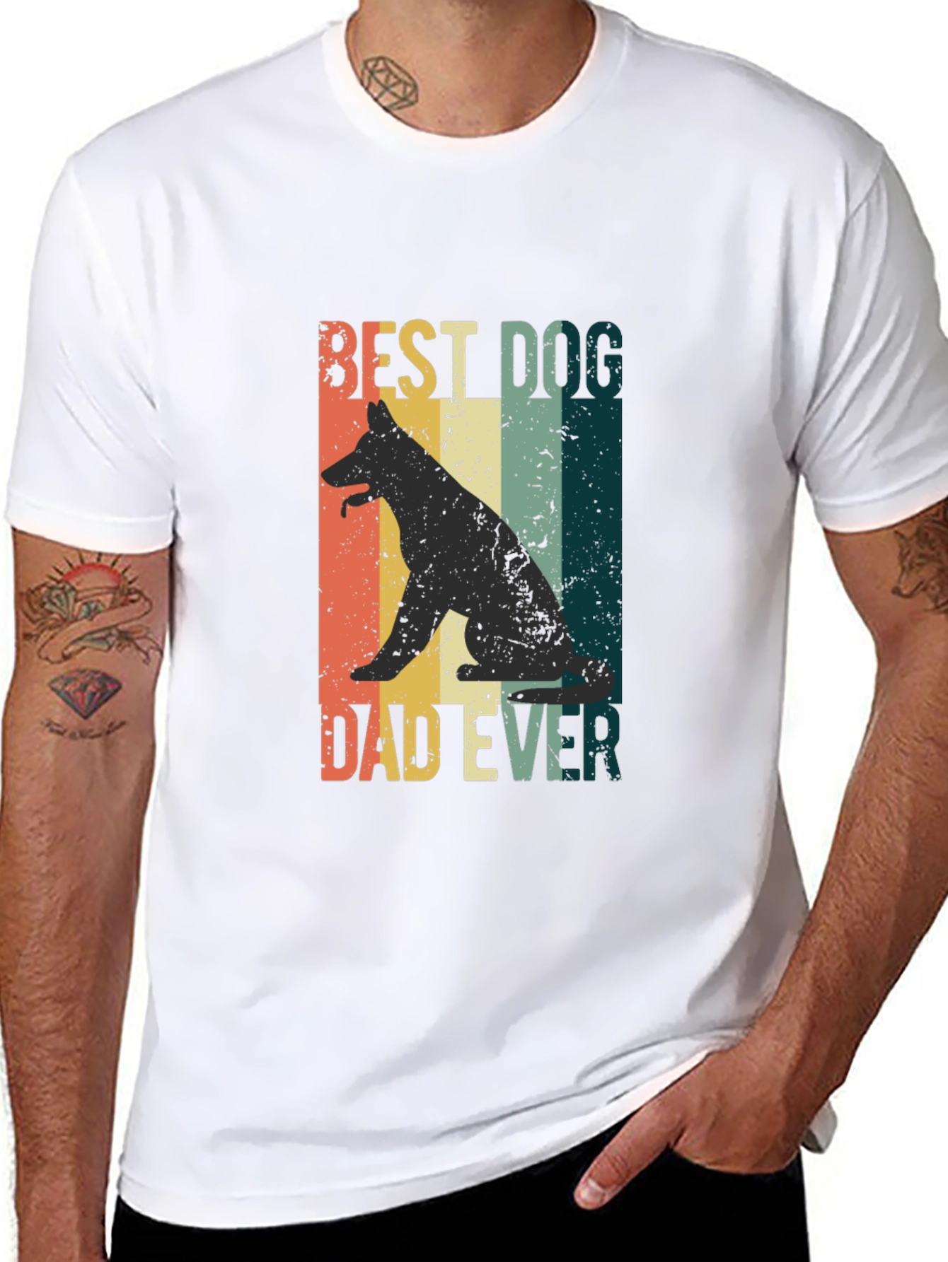 Best Dog Dad Ever Graphic Tee - Black