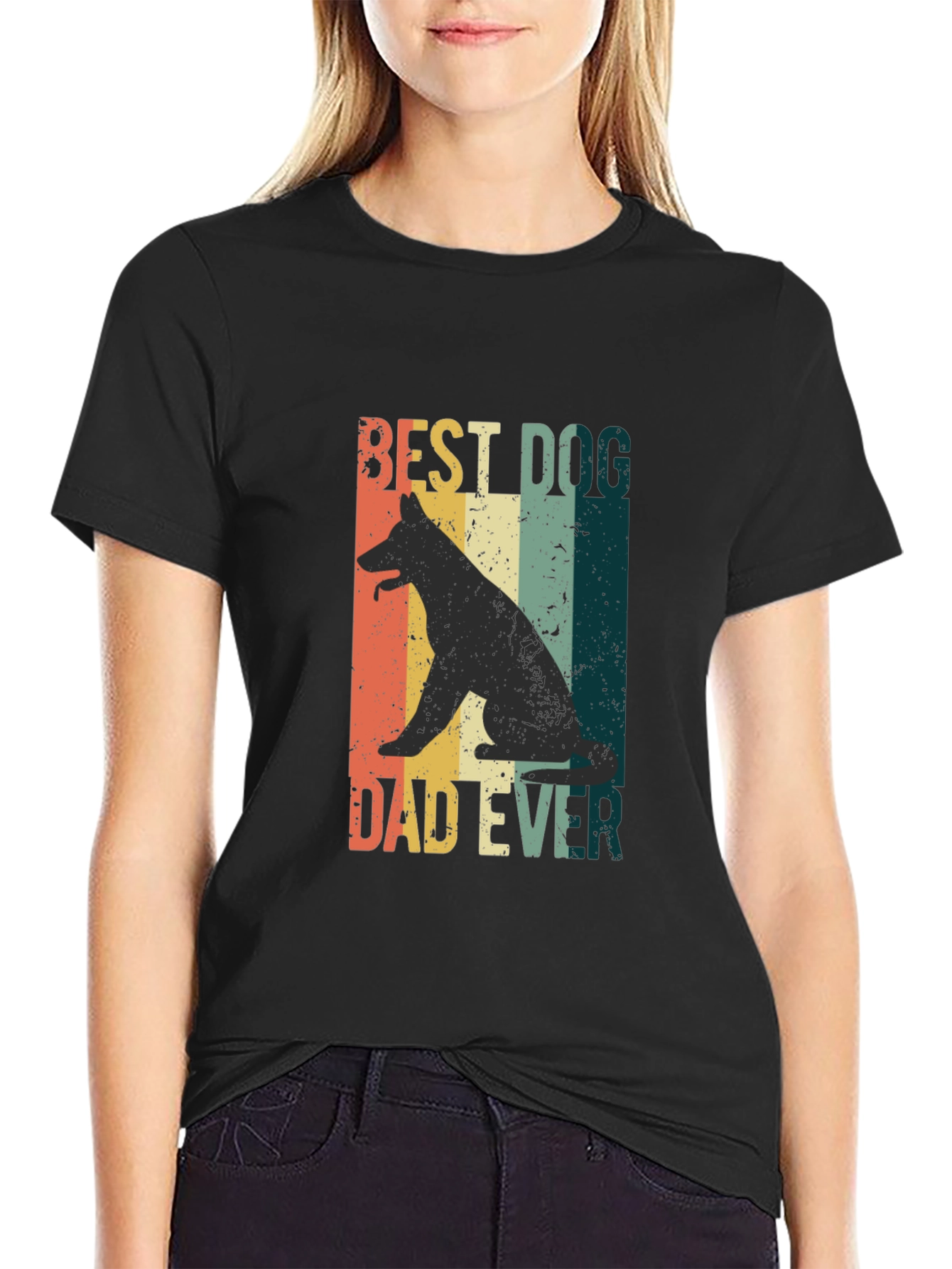 Best Dog Dad Ever Graphic Tee - Black