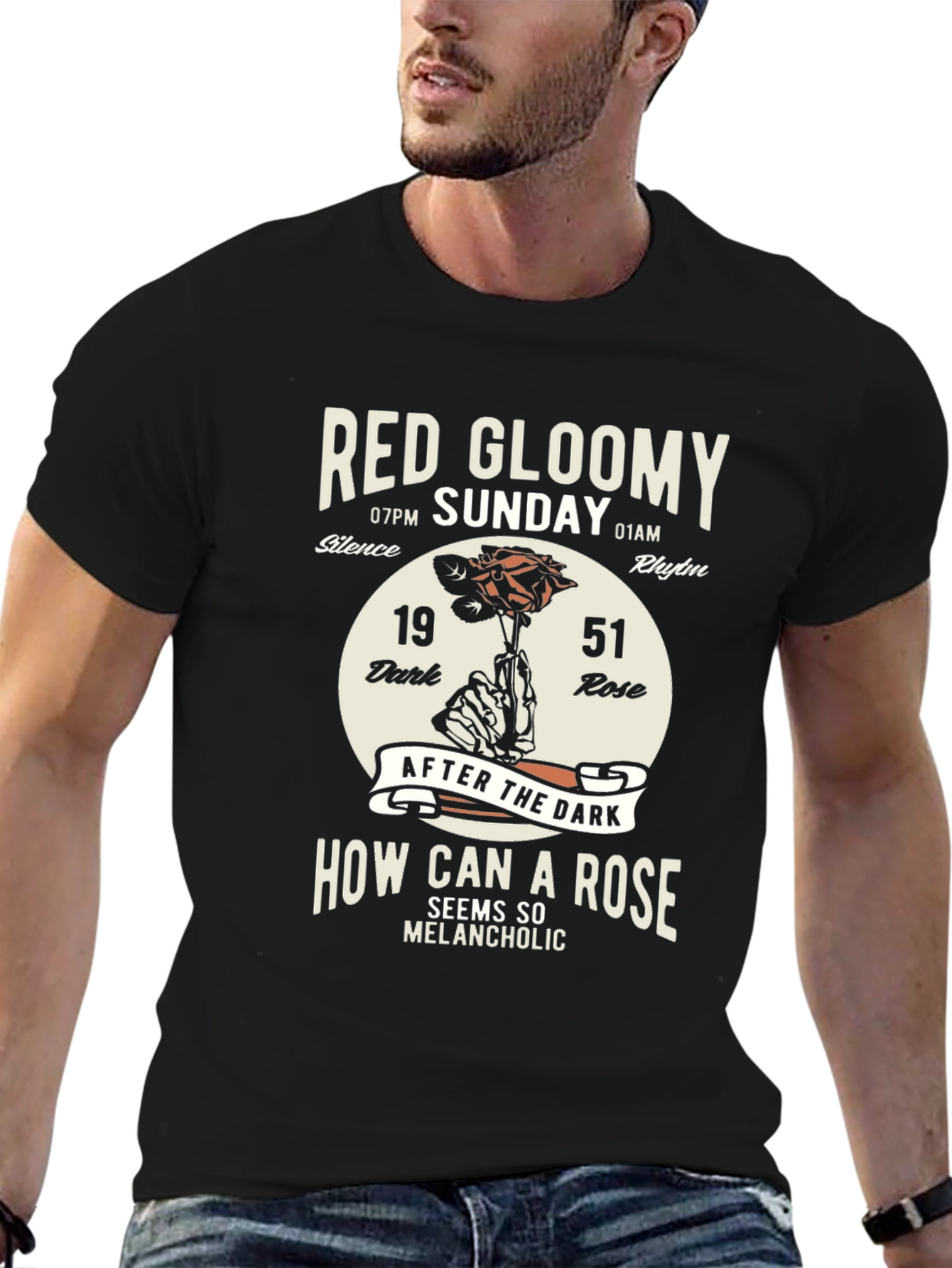 Red Gloomy Sunday Graphic T-Shirt