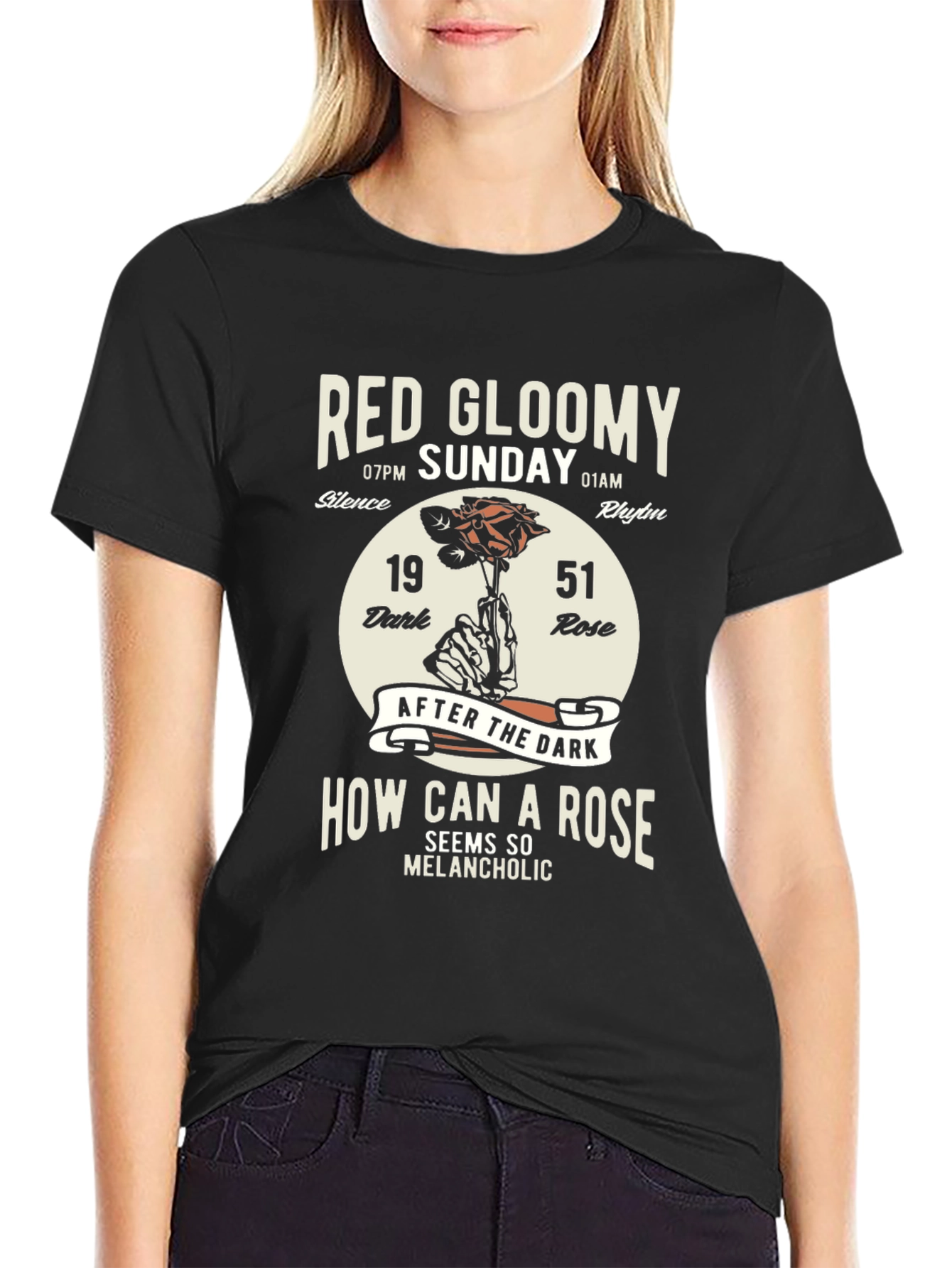 Red Gloomy Sunday Graphic T-Shirt