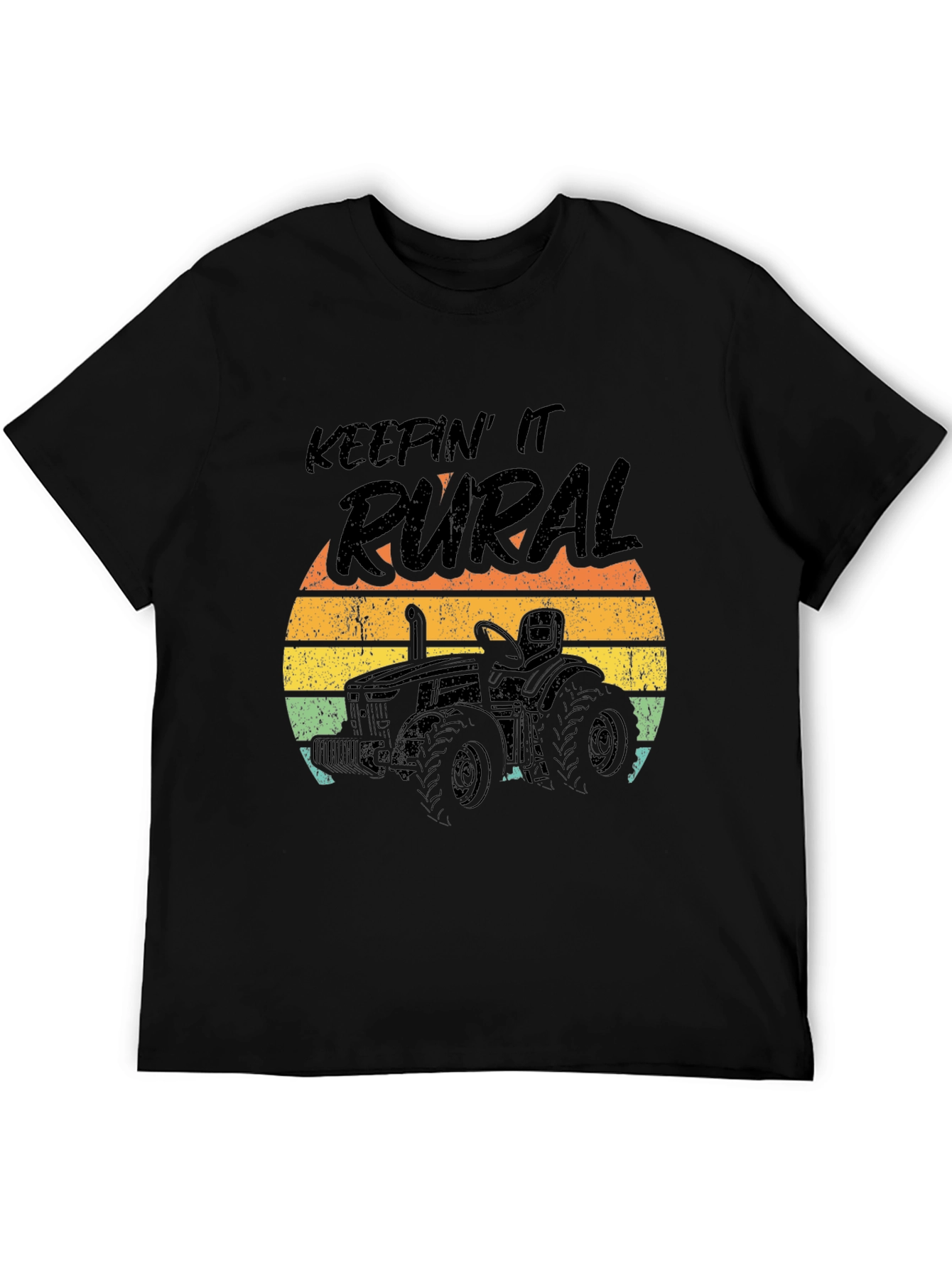 Keepin It Rural Tractor Graphic Tee - Black