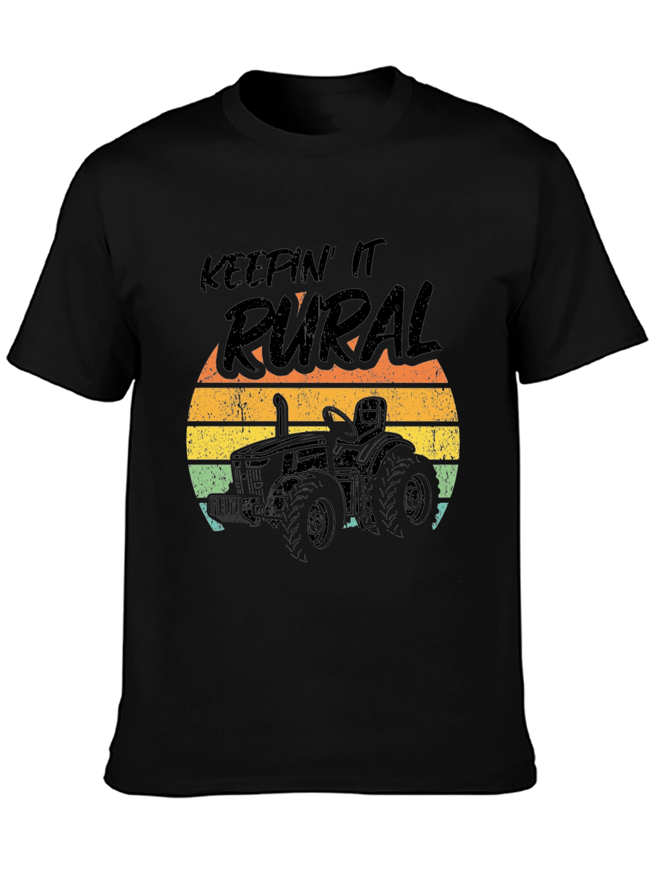Keepin It Rural Tractor Graphic Tee - Black