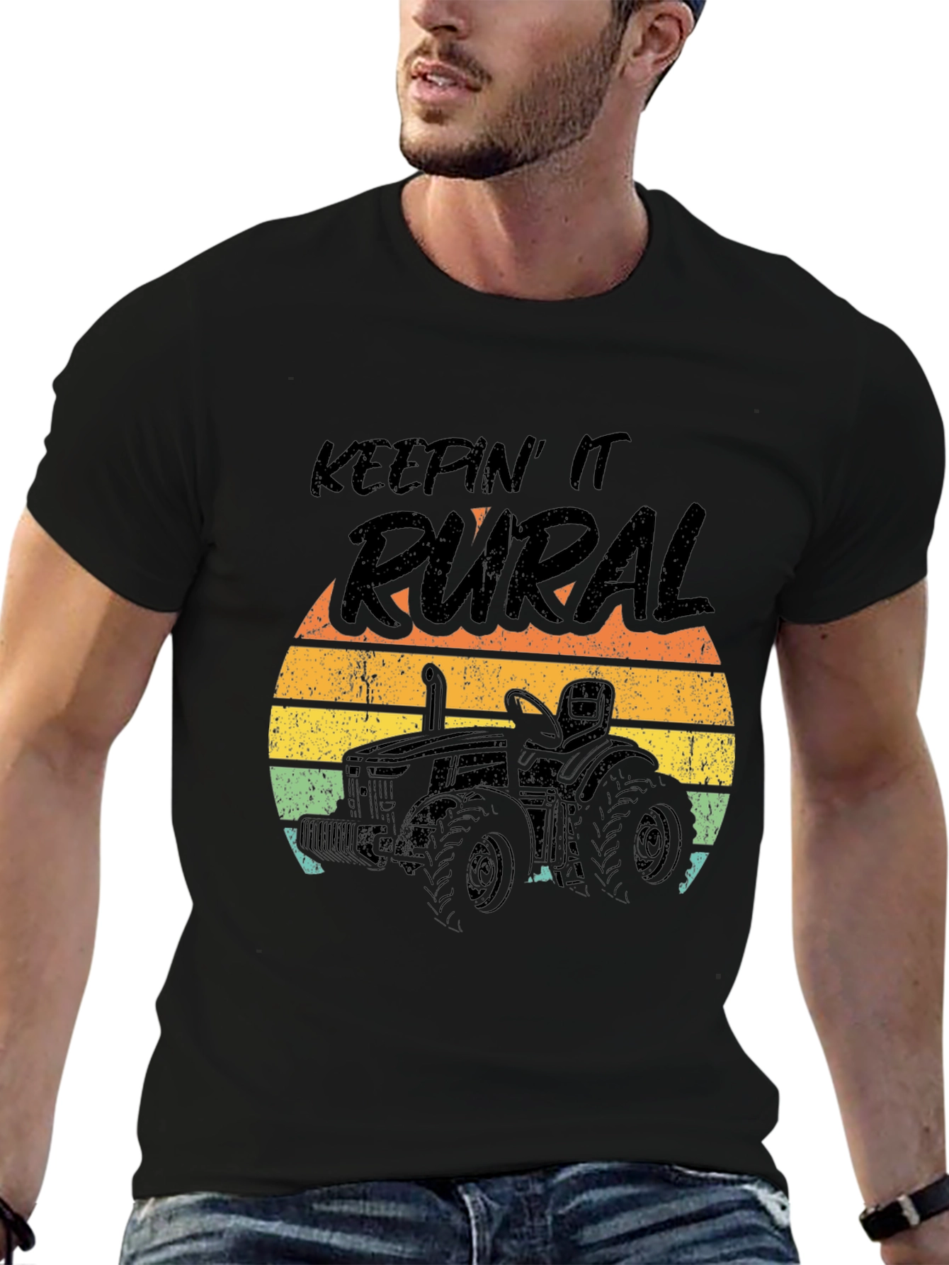 Keepin It Rural Tractor Graphic Tee - Black