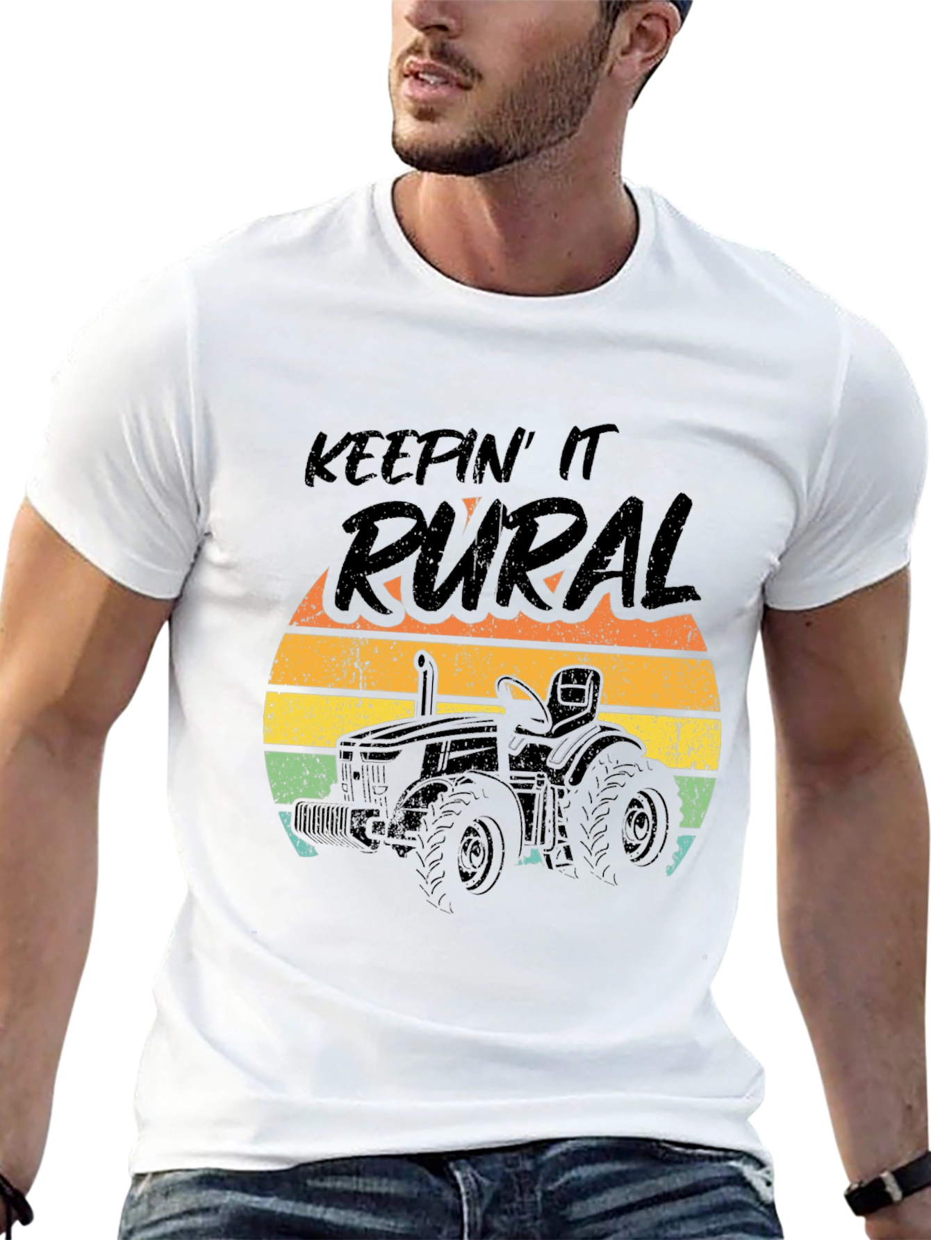 Keepin It Rural Tractor Graphic Tee - Black