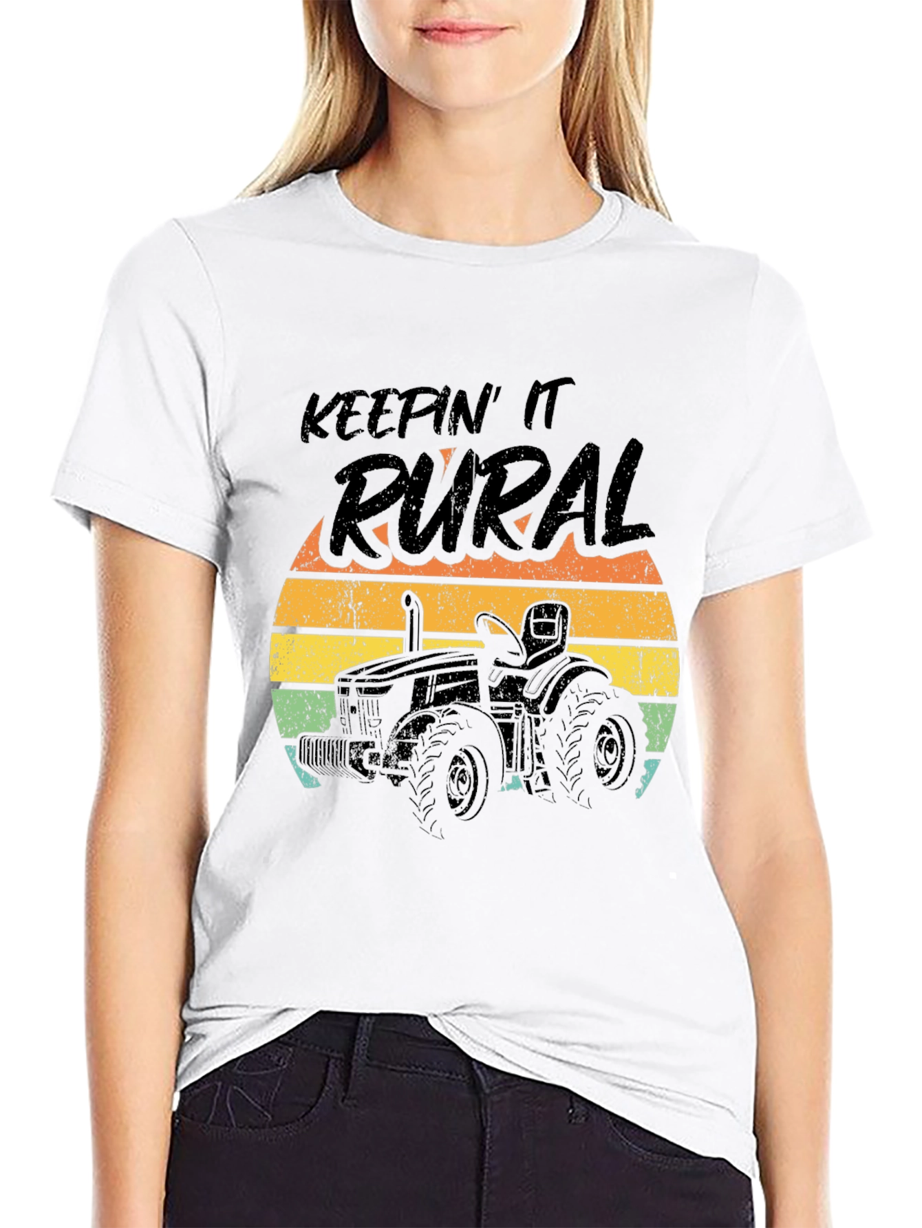 Keepin It Rural Tractor Graphic Tee - Black
