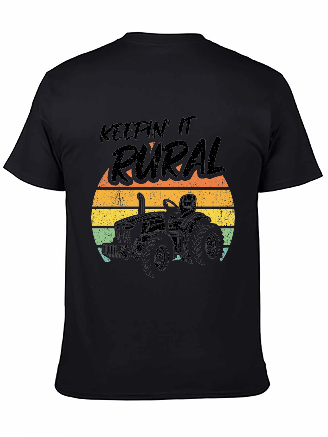 Keepin It Rural Tractor Graphic Tee - Black