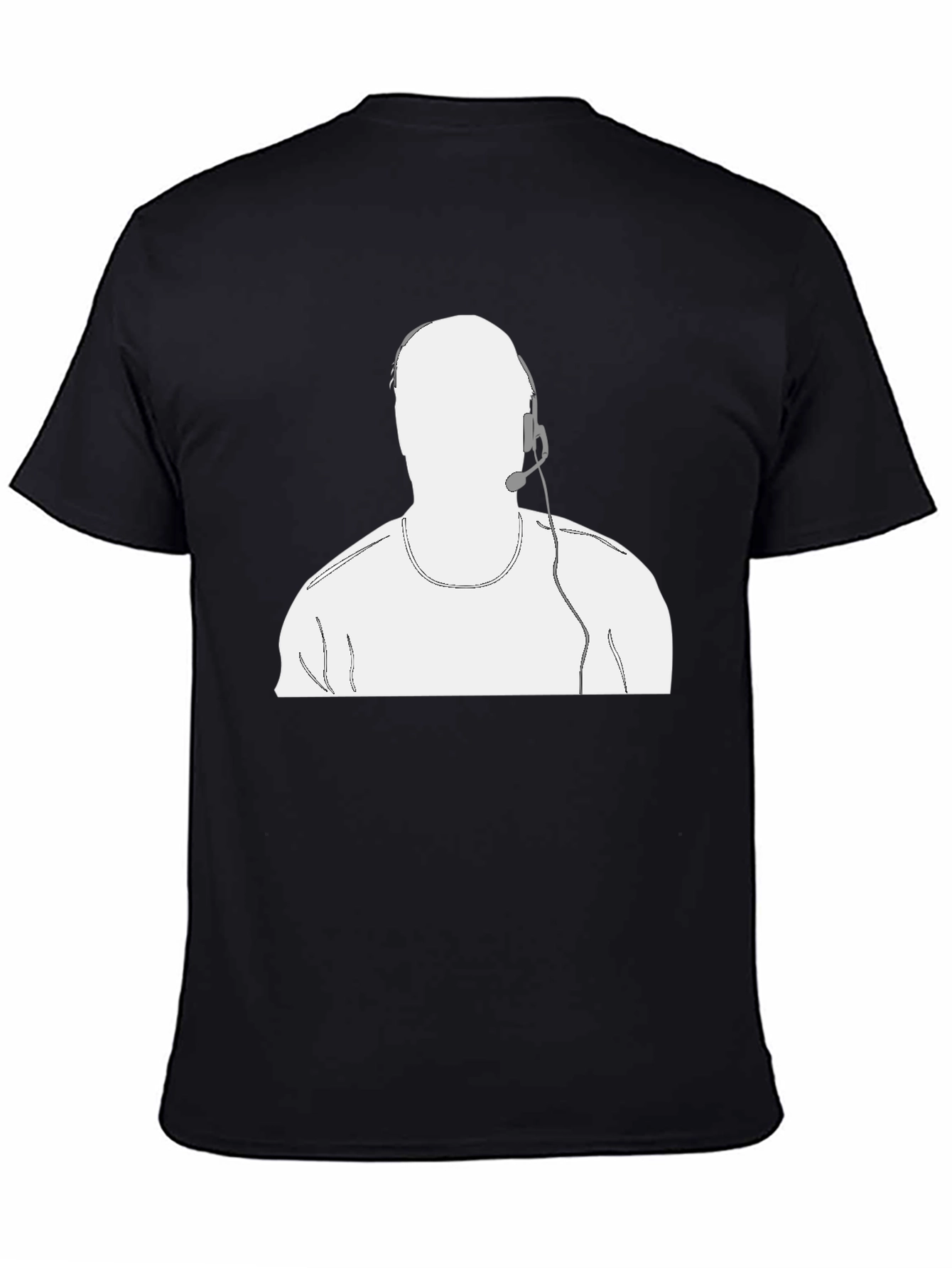 Black T-Shirt with Headset Graphic