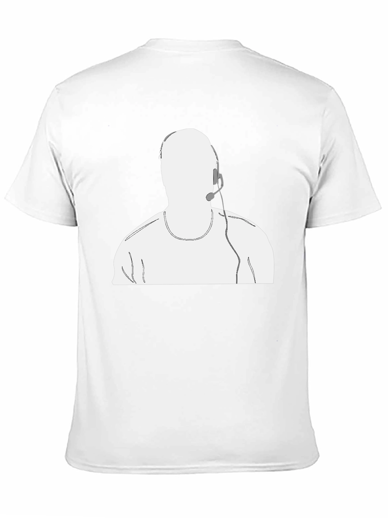 Black T-Shirt with Headset Graphic