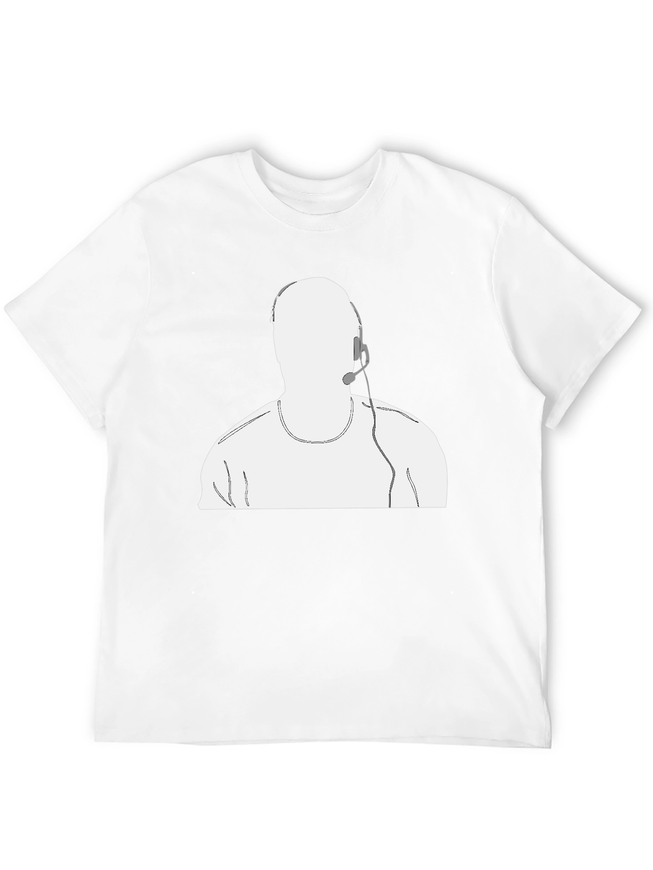 Black T-Shirt with Headset Graphic