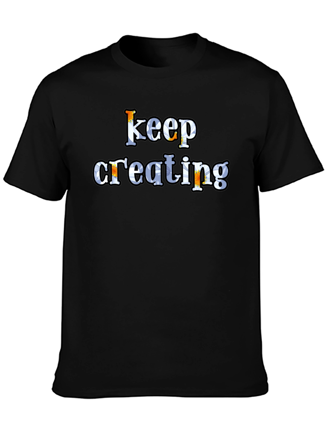 Keep Creating Graphic Tee - Black Cotton T-Shirt